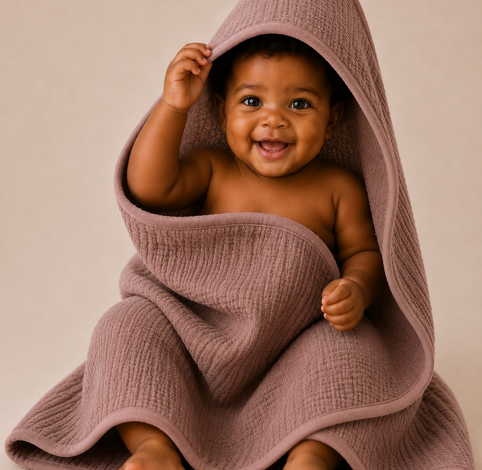 Premium Muslin Cotton Hooded Baby Towel image