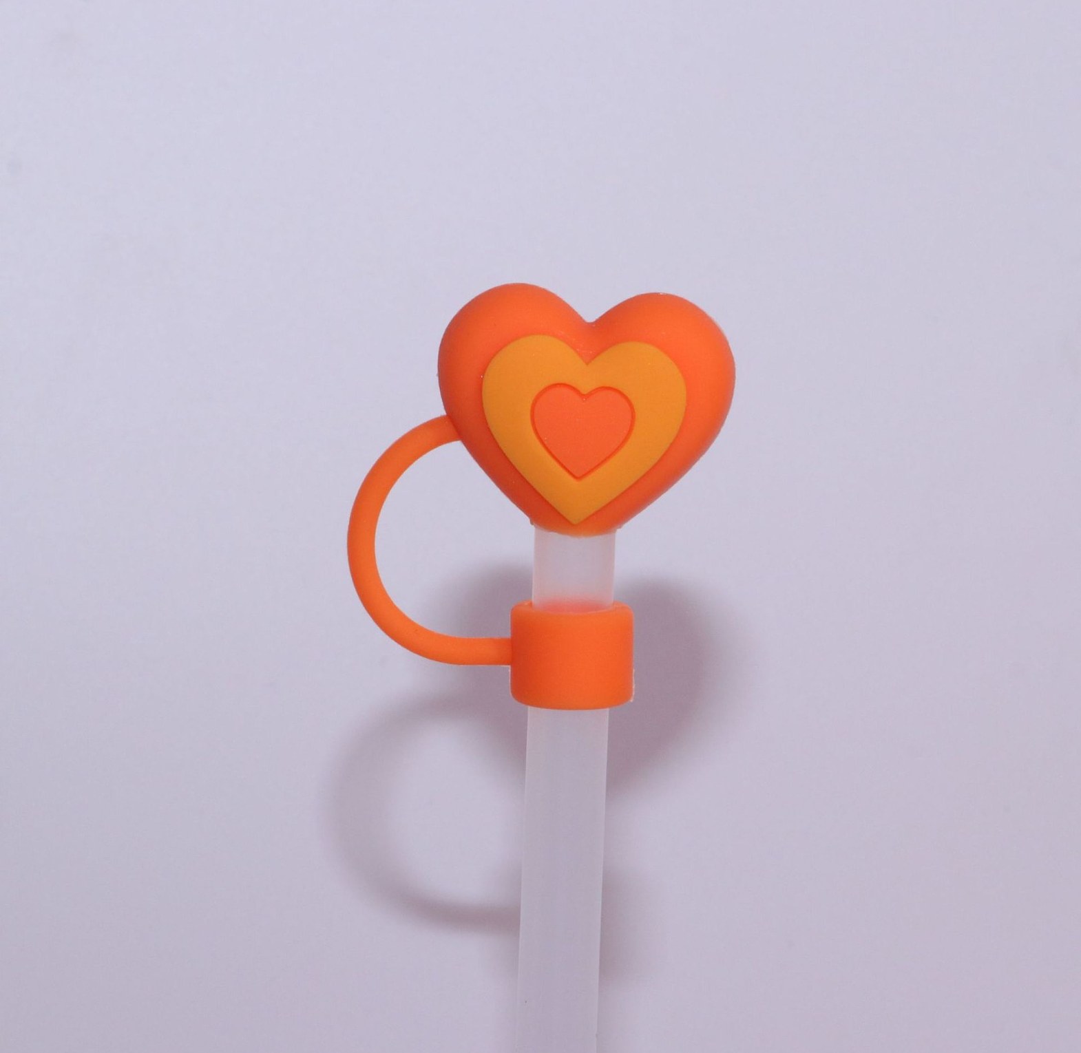 Cute 3D Heart Silicone Straw Plug image