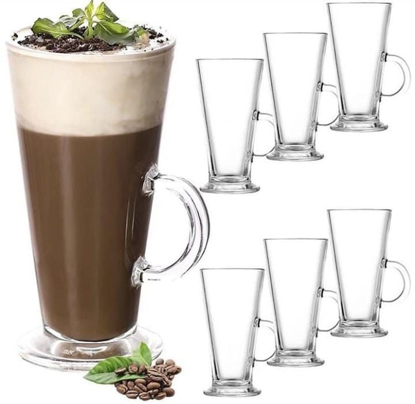  Irish Coffee Mugs or Latte Glasses 6pcs image