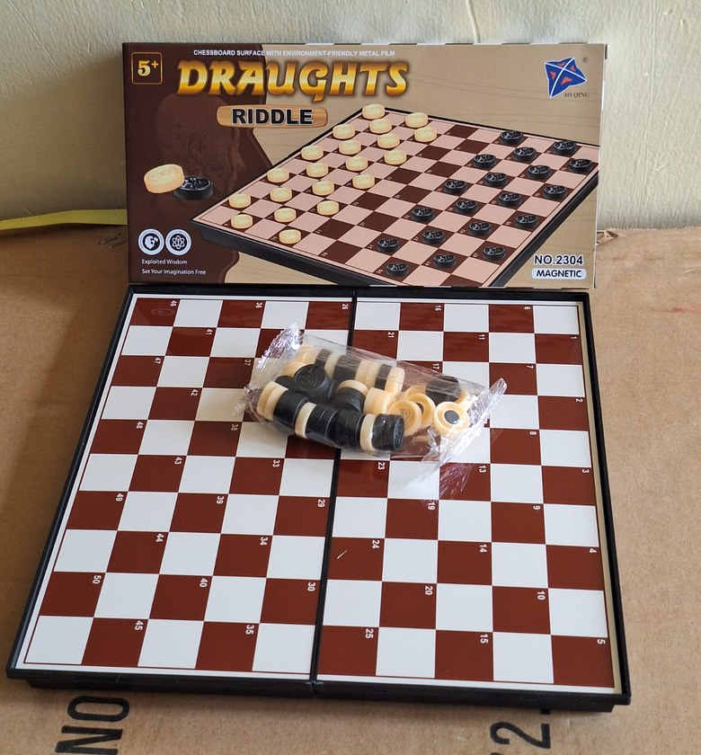 Large Size Family Magnetic Draught Board Riddle Game.. image