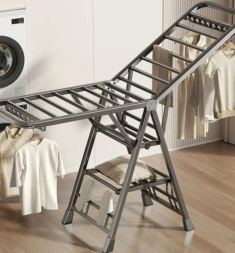 Foldable & Movable Clothes Drying Rack image