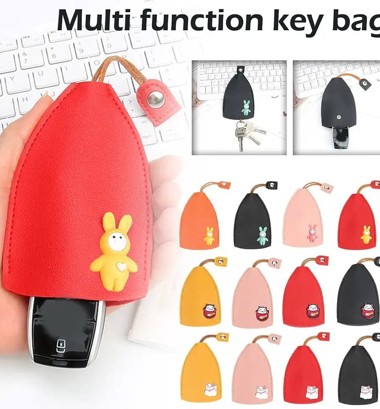 Cute Cartoon Animal Pull-Out Key Case image