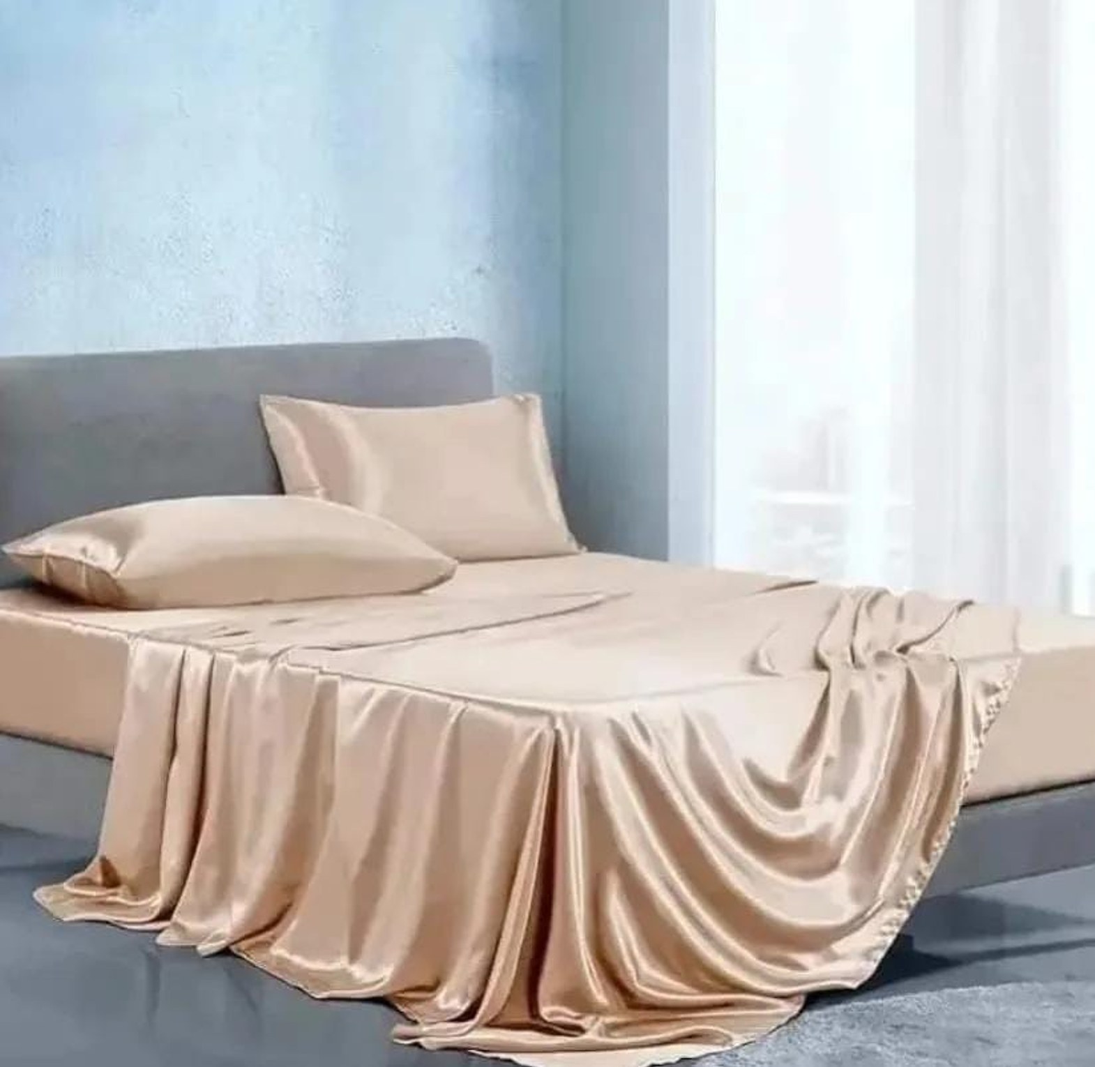 King size-Luxury Silky soft Mulberry Fitted Bedsheet set image