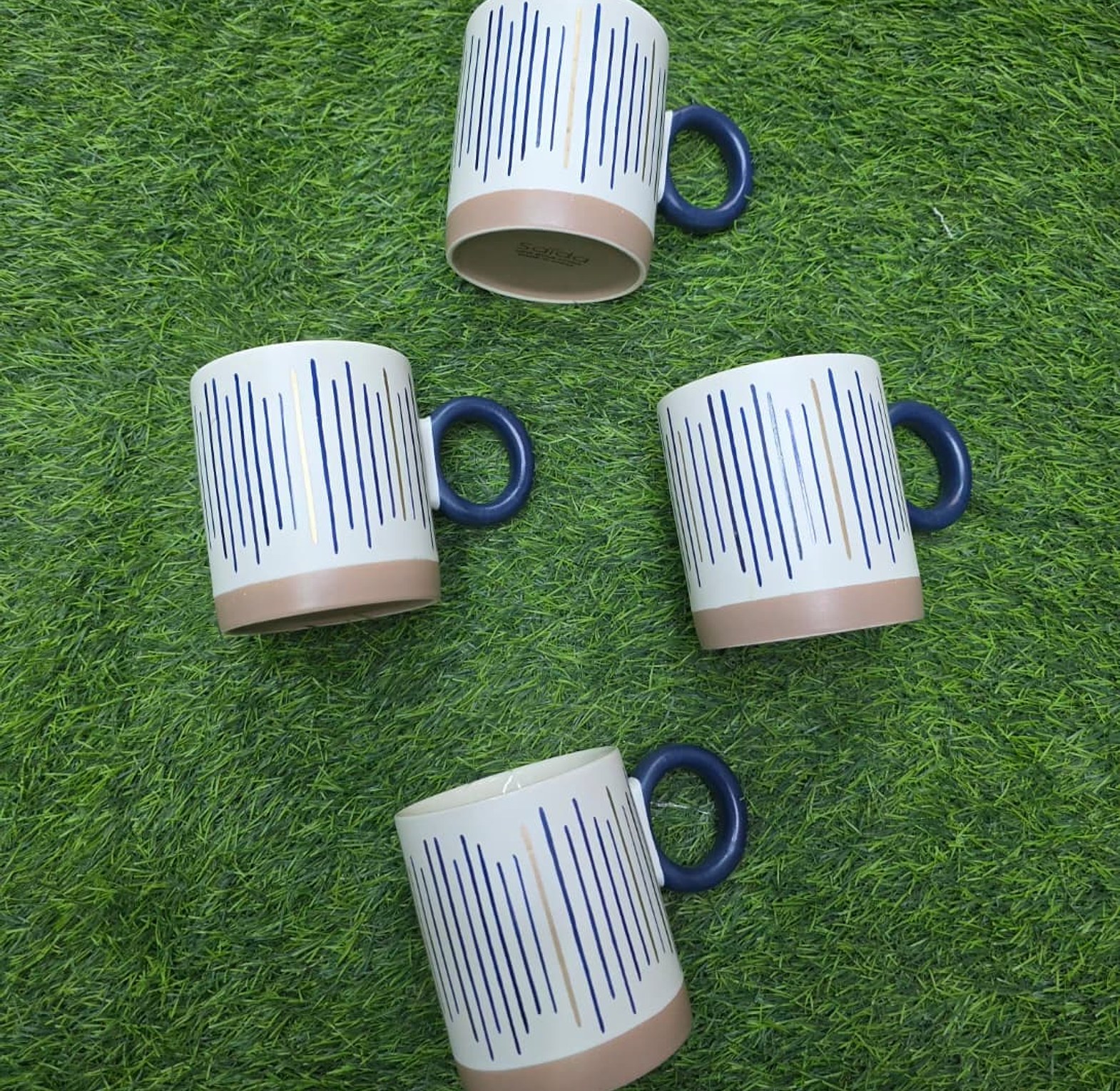 Nordic Hand-Printed Porcelain Mug – 400ml Retro Luxury Coffee Cup image