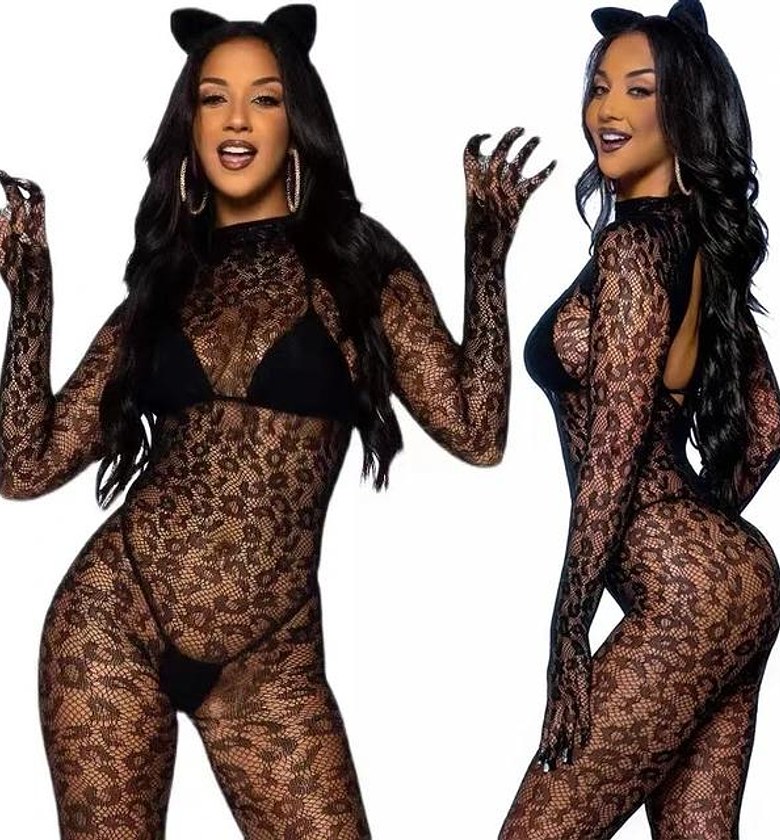 B577 Full Body  Stockings With Finger Design image