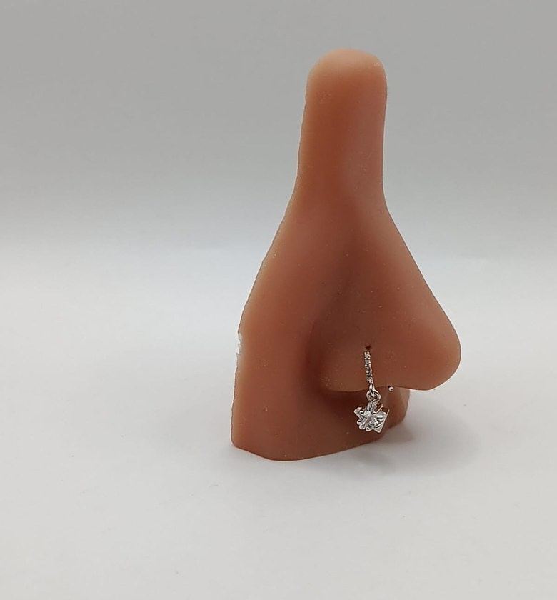 Snow flake crystal nose ring/ helix hoop image