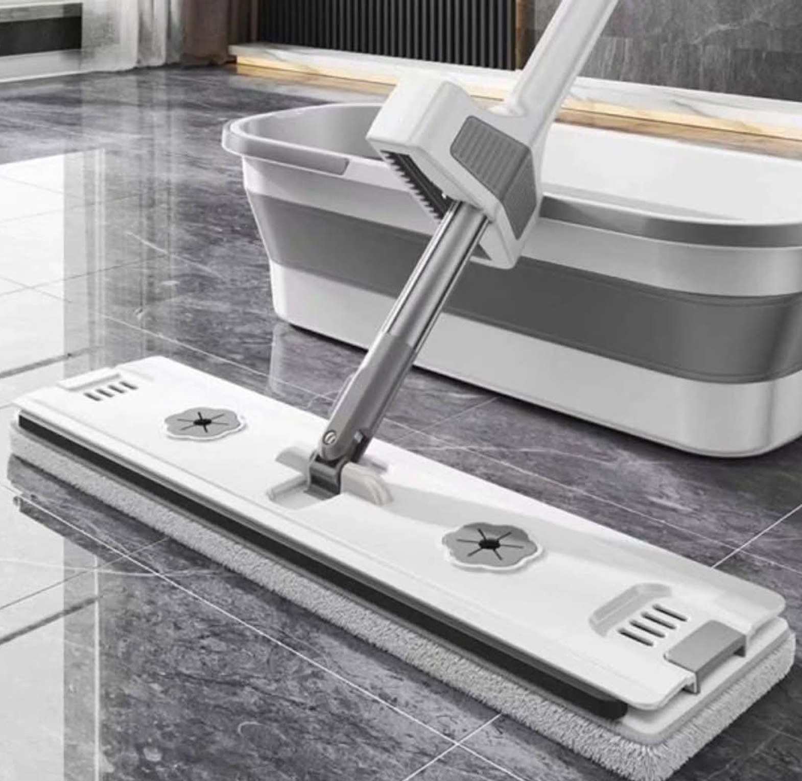 Bucket mop Household Flat Mops Hand-free Mop image