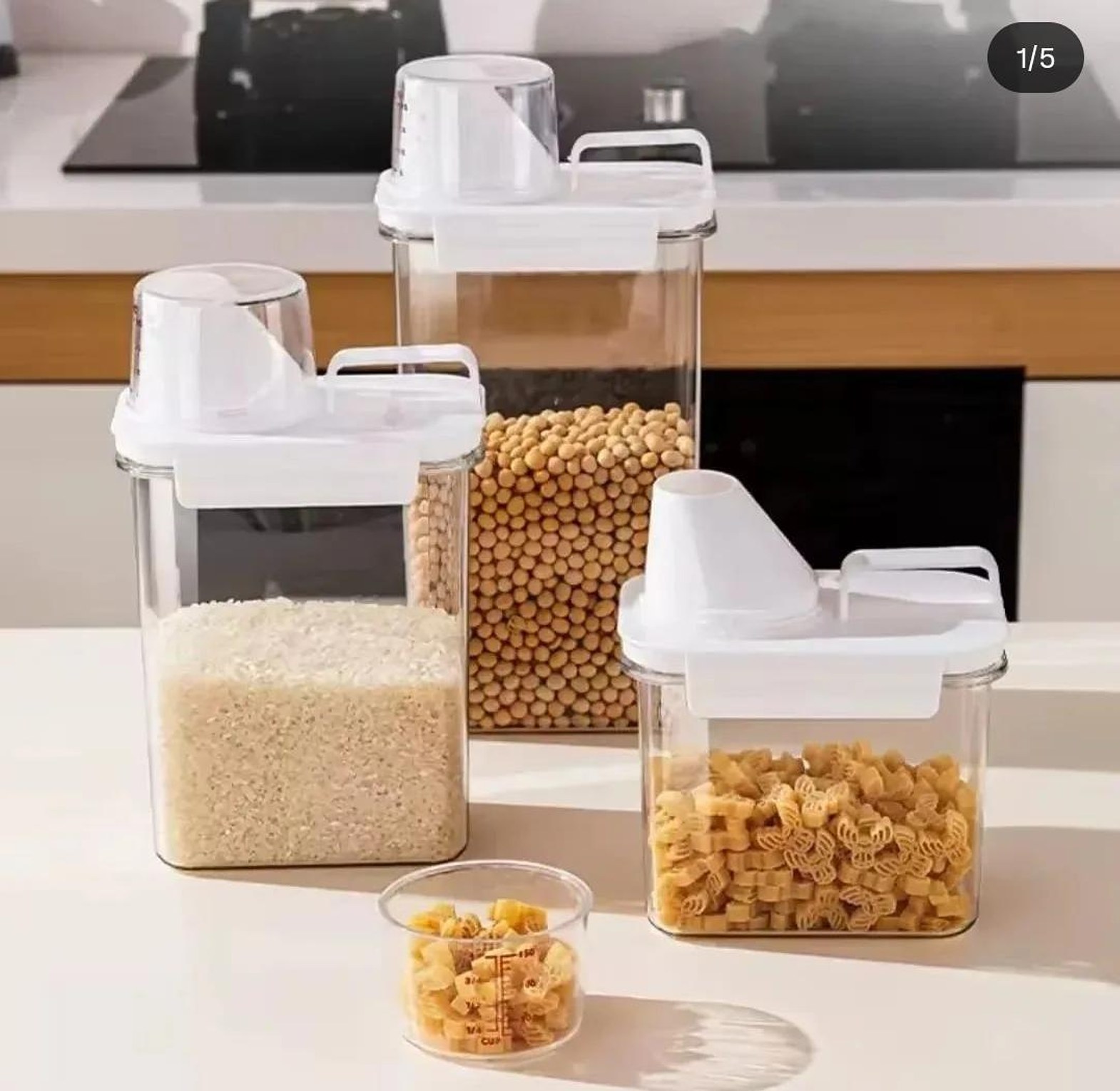 Acrylic airtight cereal storage container image