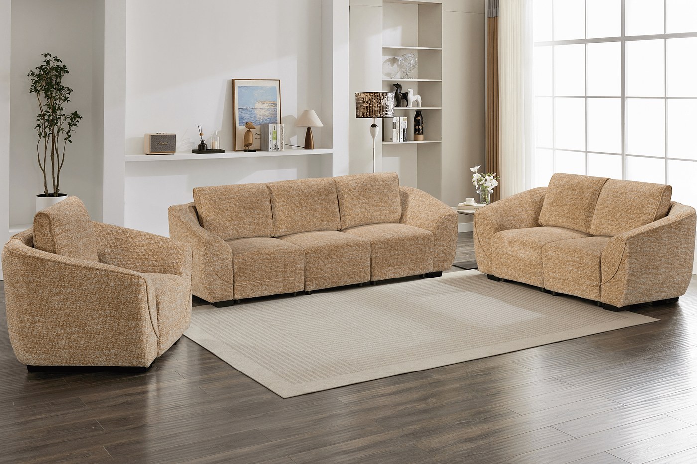 MONROE 6 Seater Fabric Sofa (3+2+1) image 1