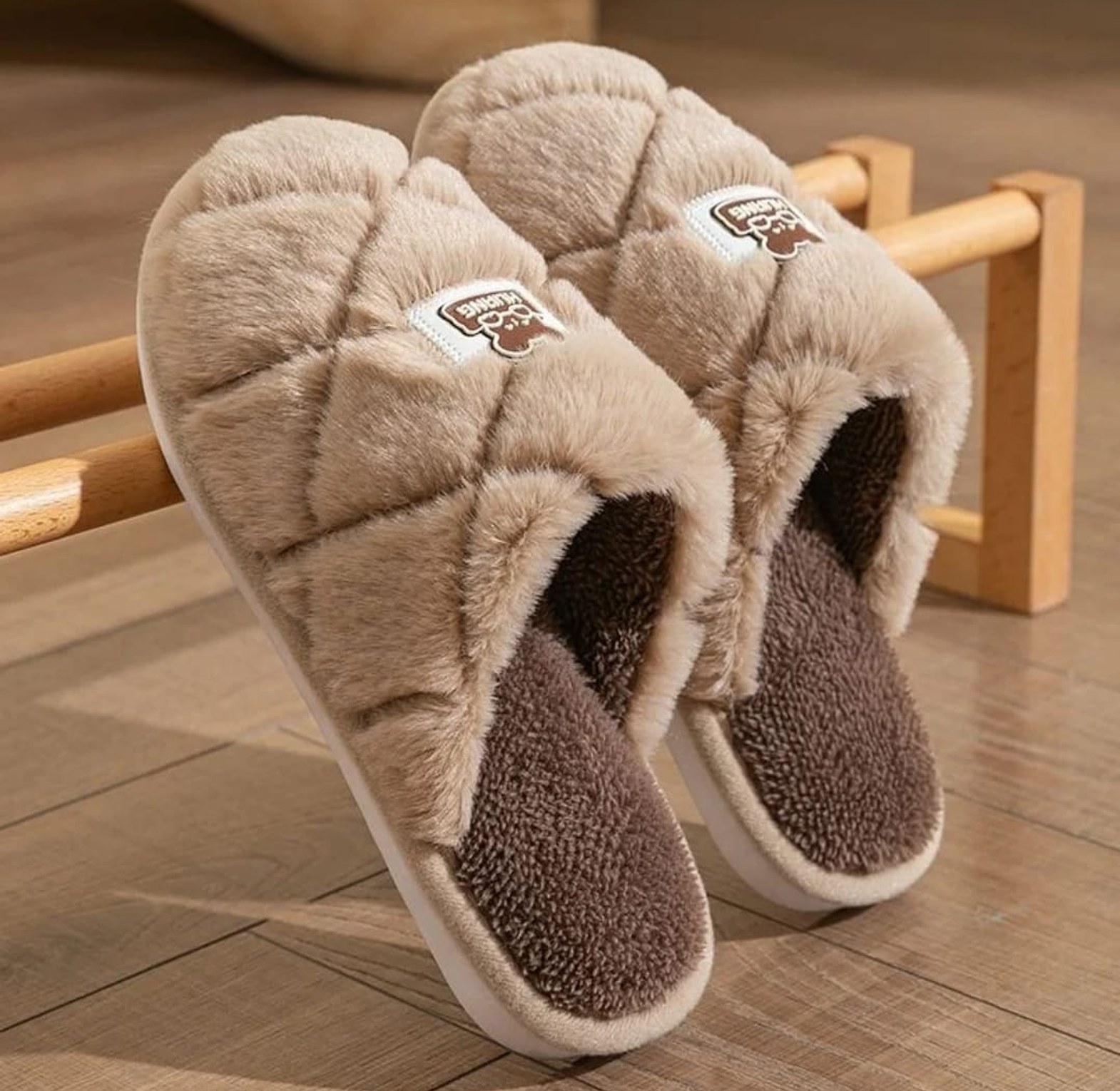 Autumn & Winter Warm Cotton Home Slides image