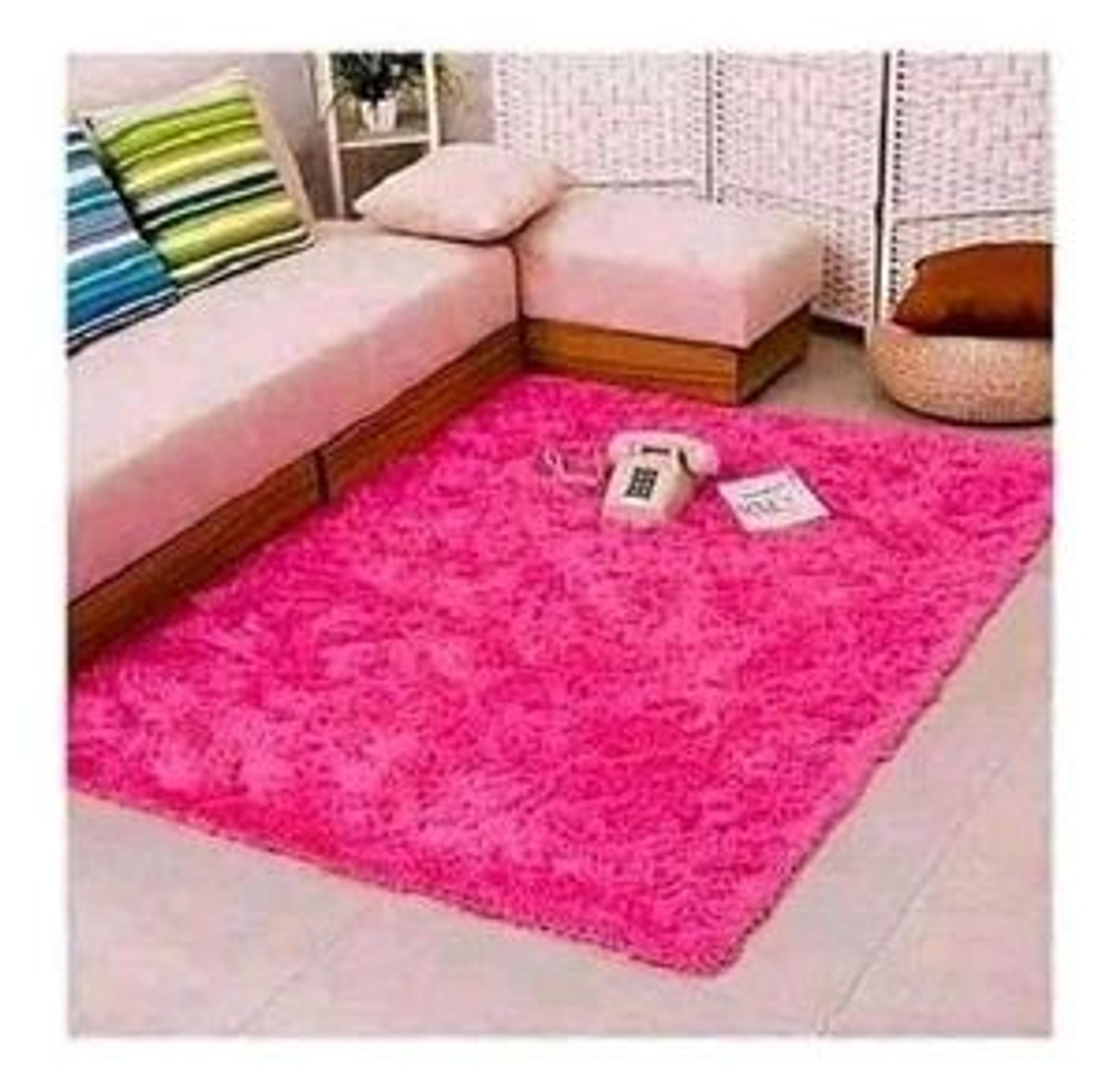 5 By 8 Soft Fluffy Grey Patches Carpets Non-slip Rugs Floor Mat image