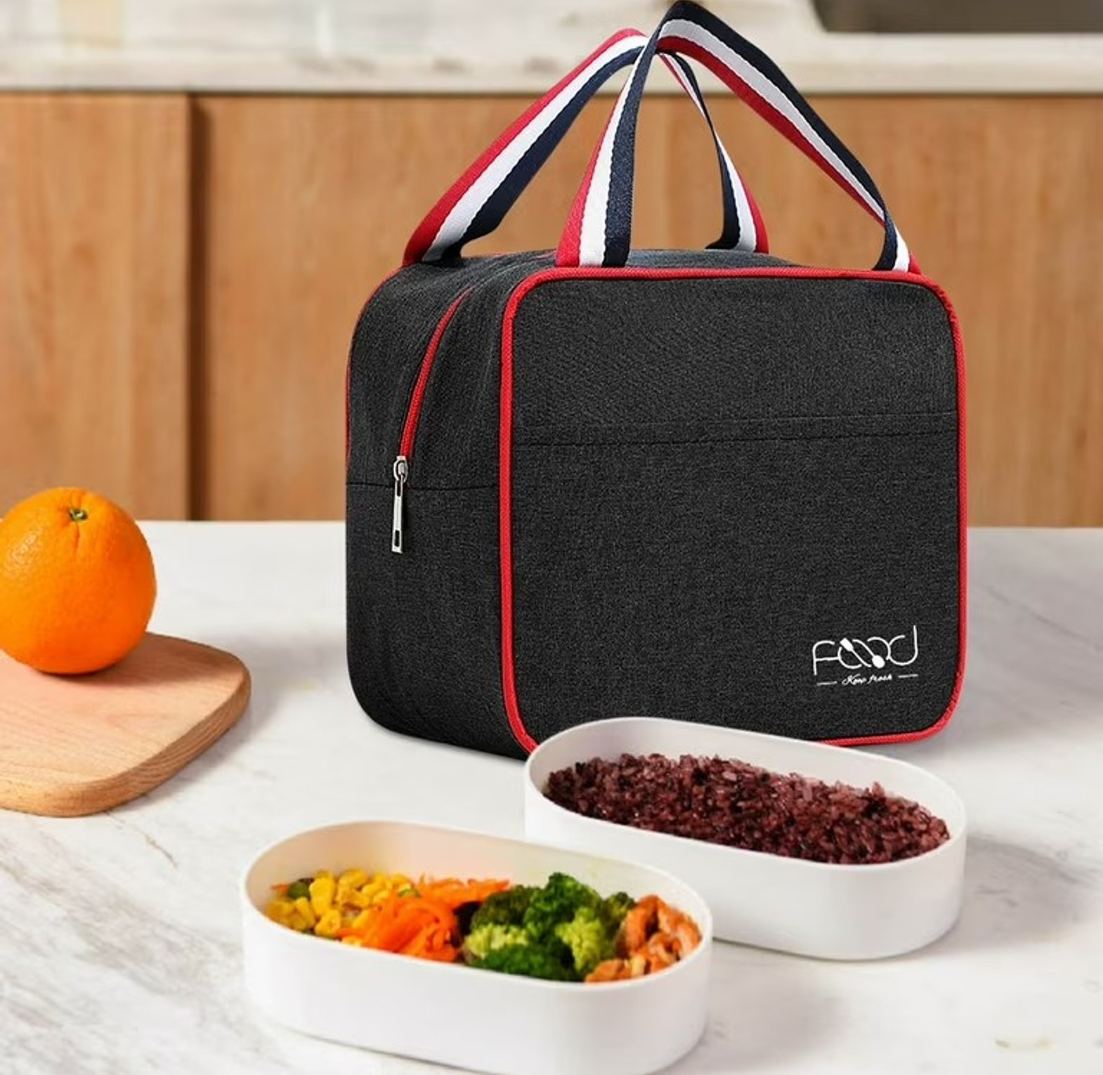 6l Insulated Square Lunch Bag With Carry Handles image