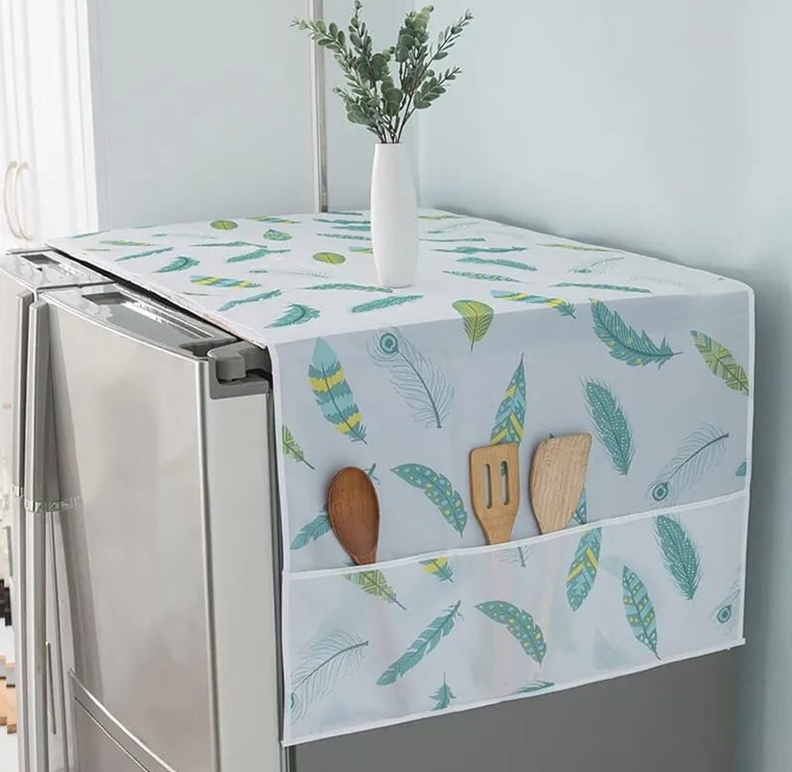 Universal Dustproof Refrigerator and Washing Machine Cover with Side Storage Pockets image