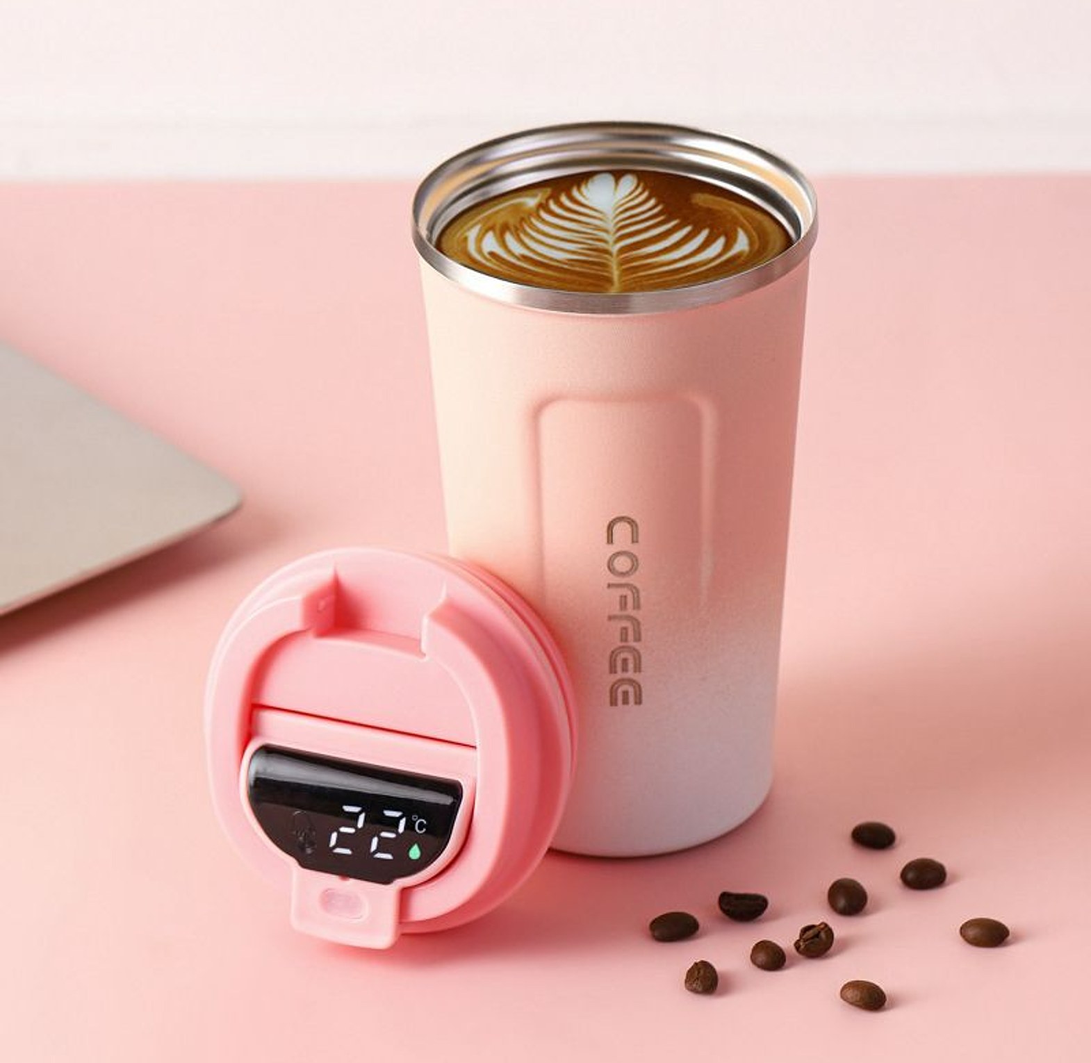 510ml Smart lid Thermos Coffee Mug Stainless Steel  image