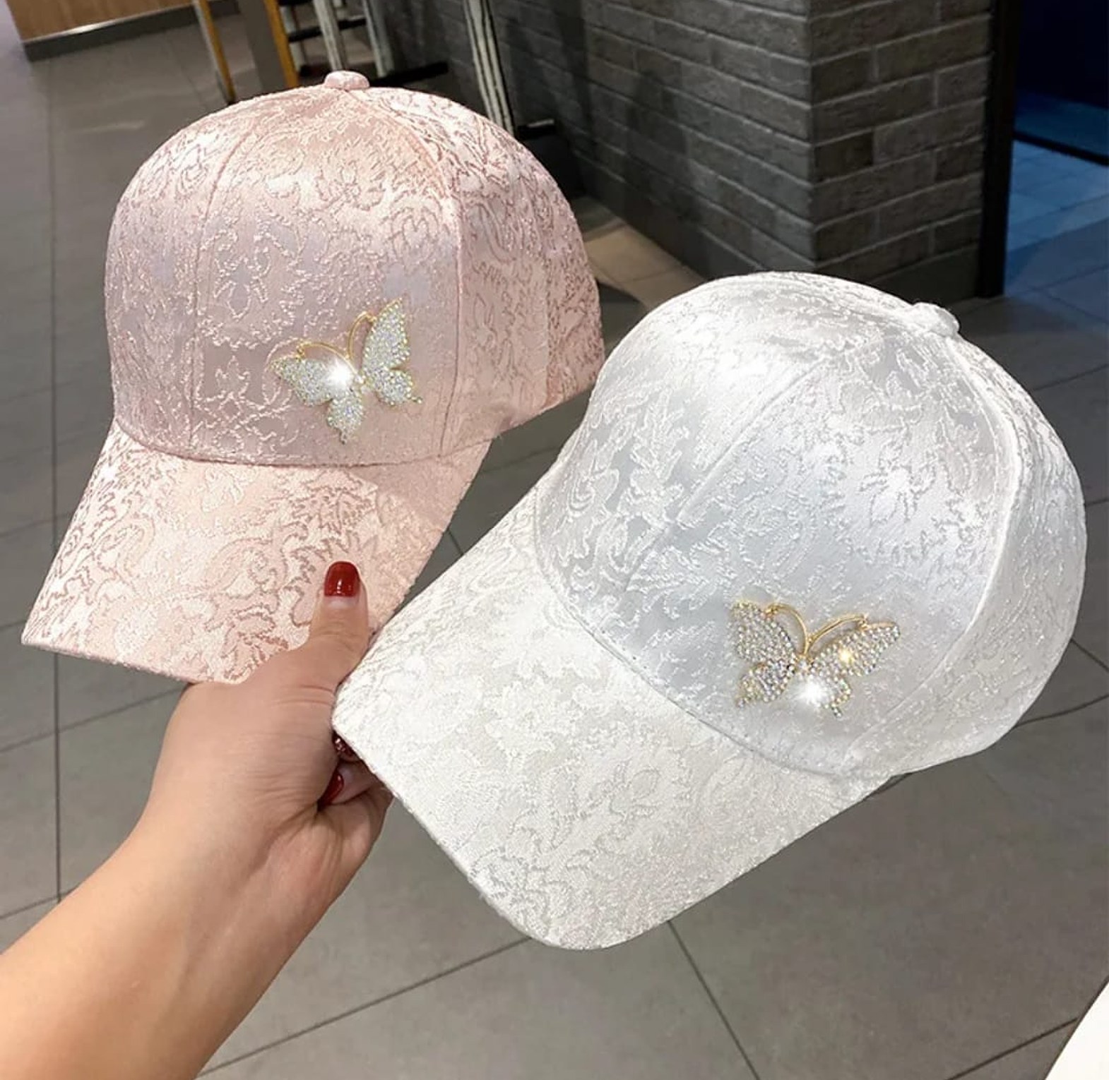 Women’s Butterfly Diamond Wide Brim Bucket Hat image