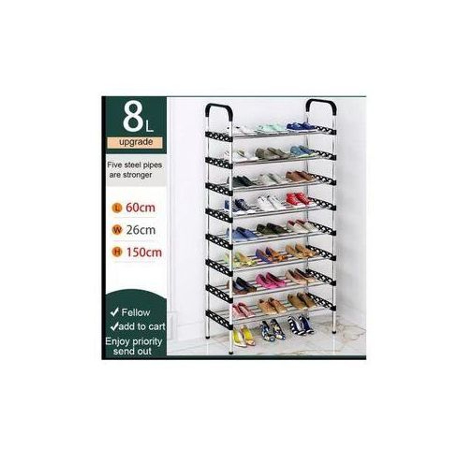STAKABLE SHOE RACK 8-layer Storage Shoe rack image