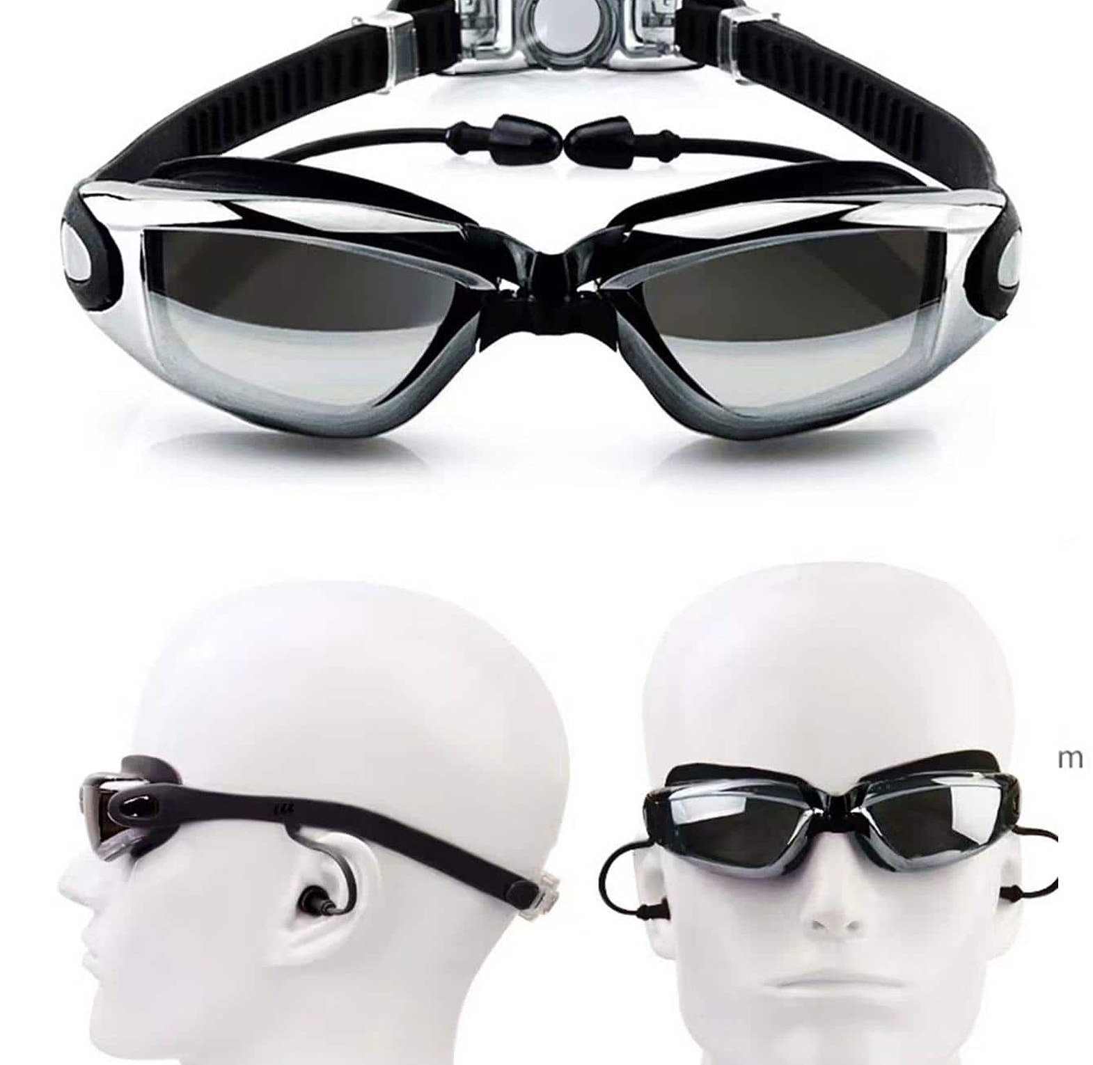 Adjustable Anti-fog swimming goggles for adults and young children image