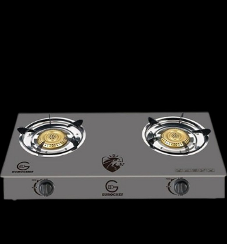 Cooktop. Eurochef Quality Gas Cooker With A Glass Top-two Burners image