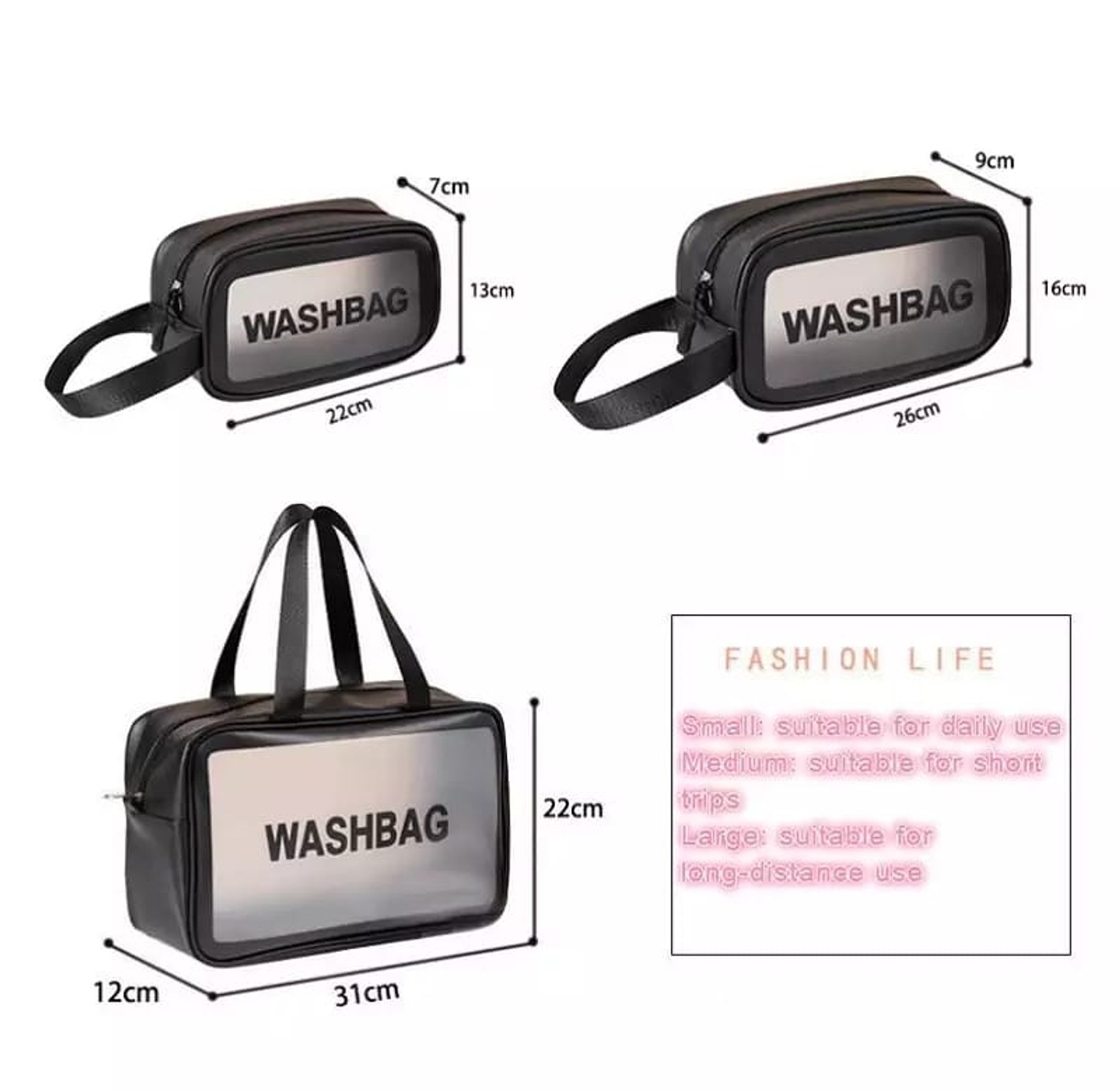3-in-1 Waterproof Cosmetic & Toiletry Travel Bag Set image