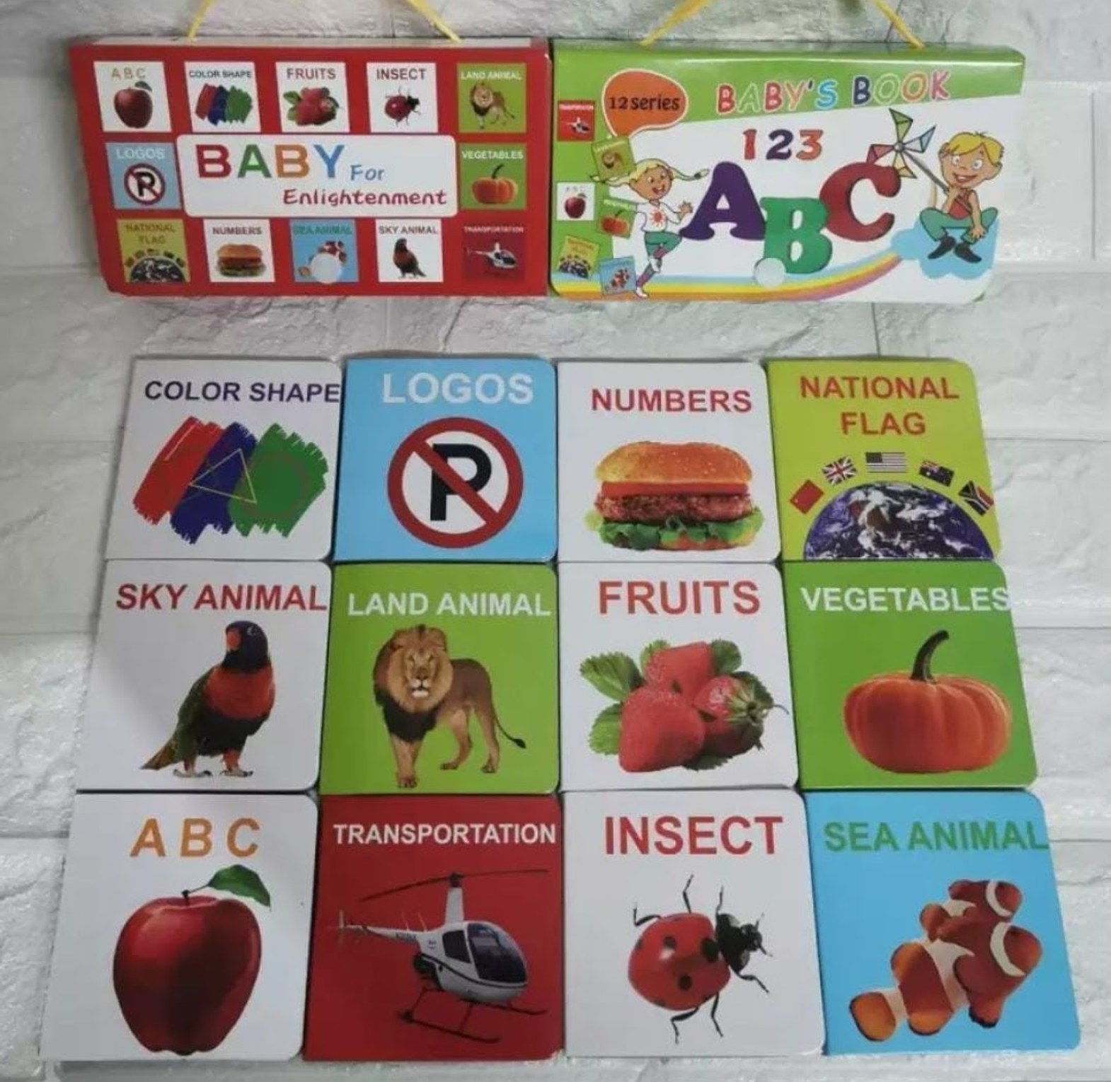 12pc Baby Educational Flash Cards Set image