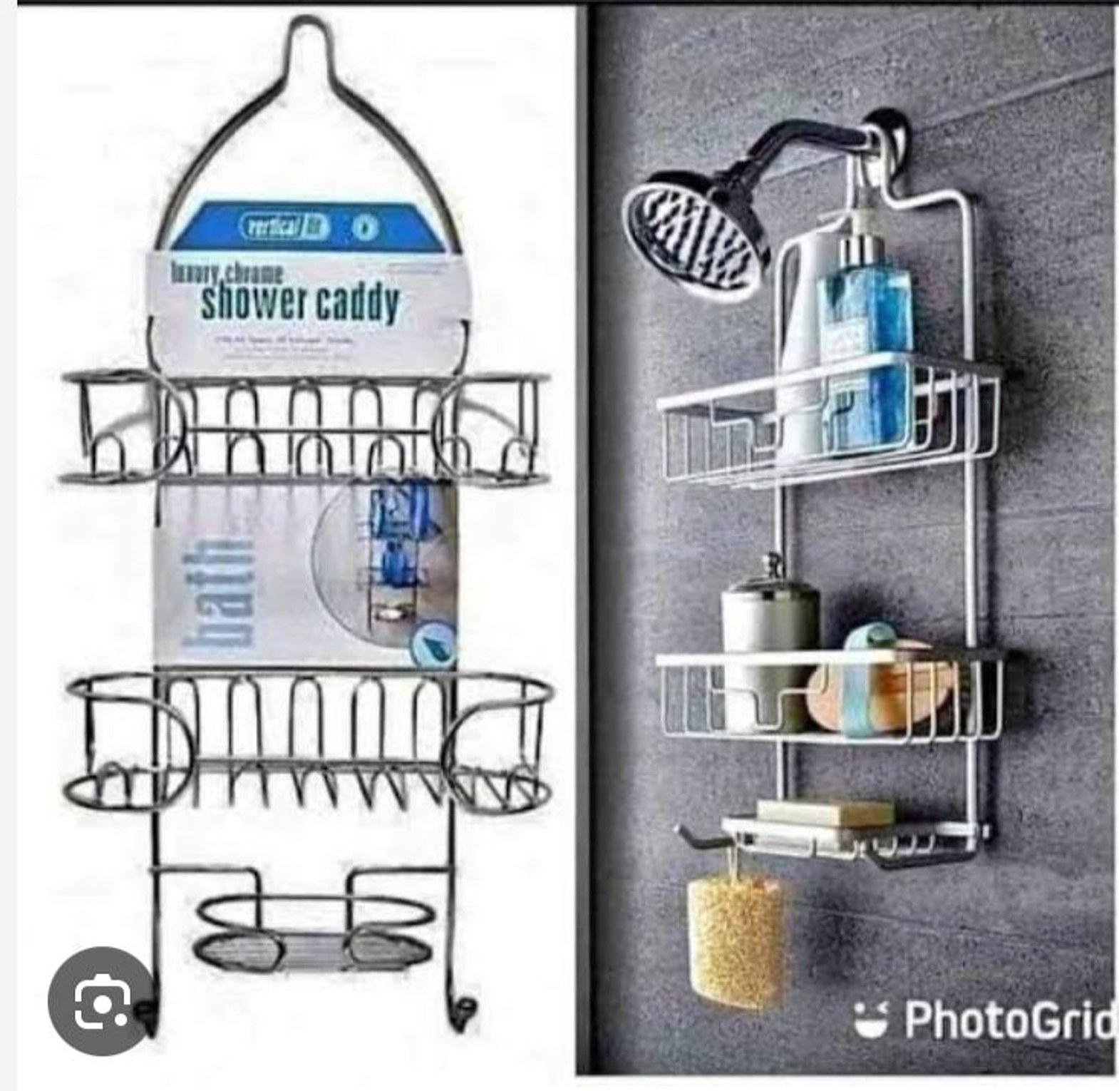 Vicmer Shower Caddy Stainless Steel 3-Tier Bathroom Organizer image