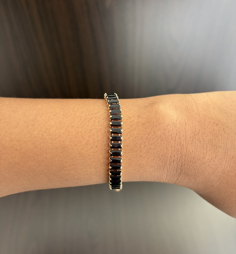 Selaya Tennis Bracelet (Draw String) - Black image