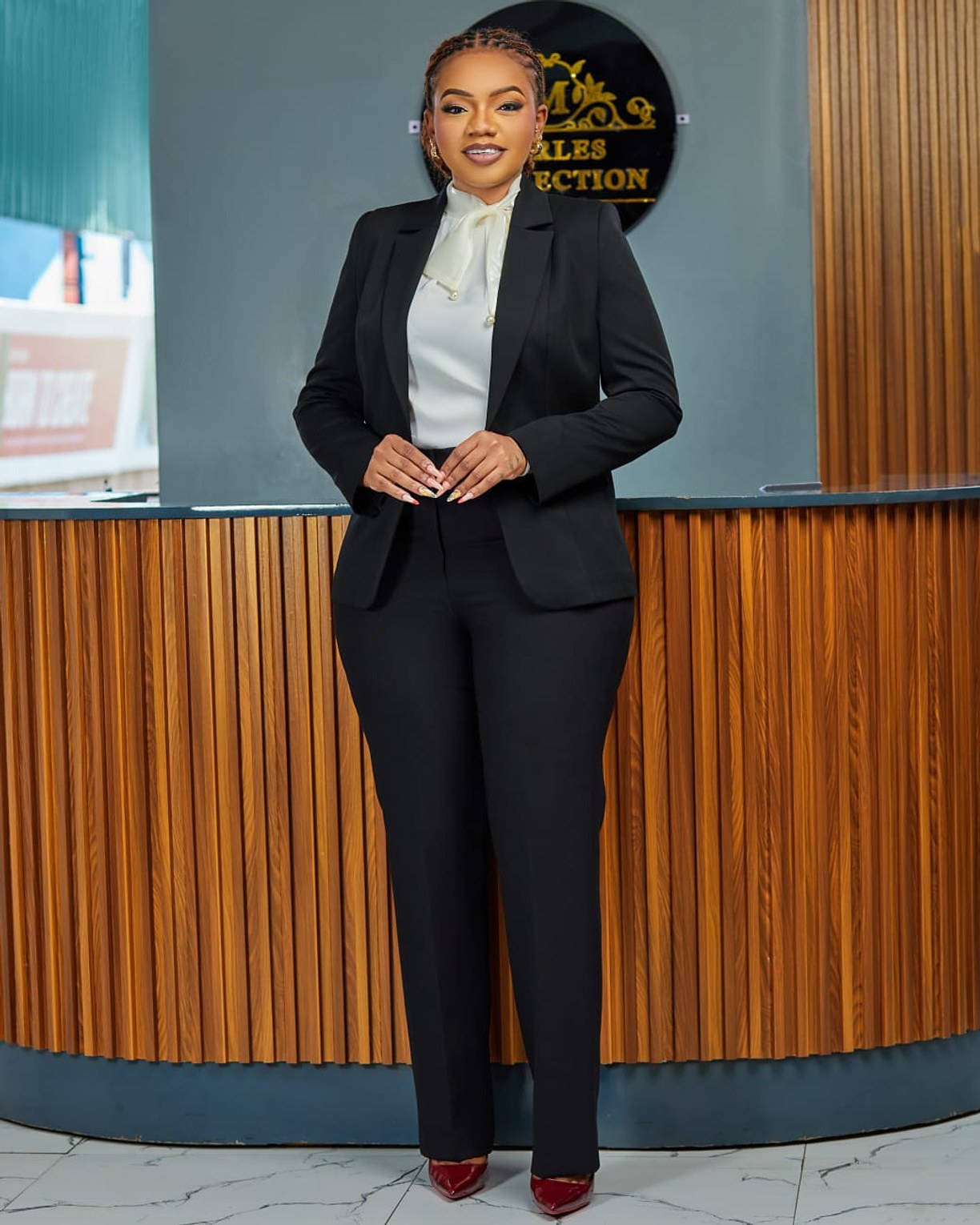 Turkish Black Long Sleeve Trouser Suit image