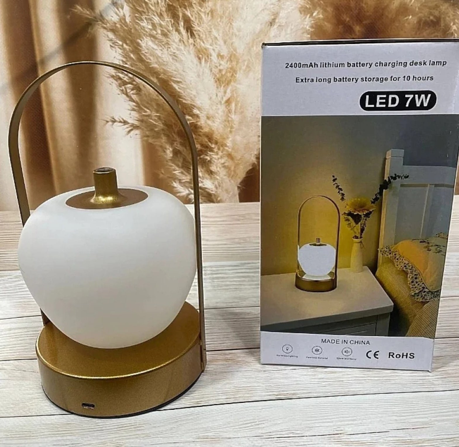 LED Rechargeable Table Lamp Cordless Bedside Desk Light 2000mAh Battery image
