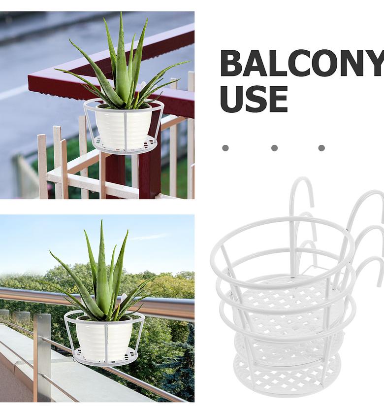 2pc Heavy Duty Hanging Balcony Plant Holder & Railing Flower Pot Stand for Urban Gardening Nairobi Kenya – Rust-Proof Metal Black image