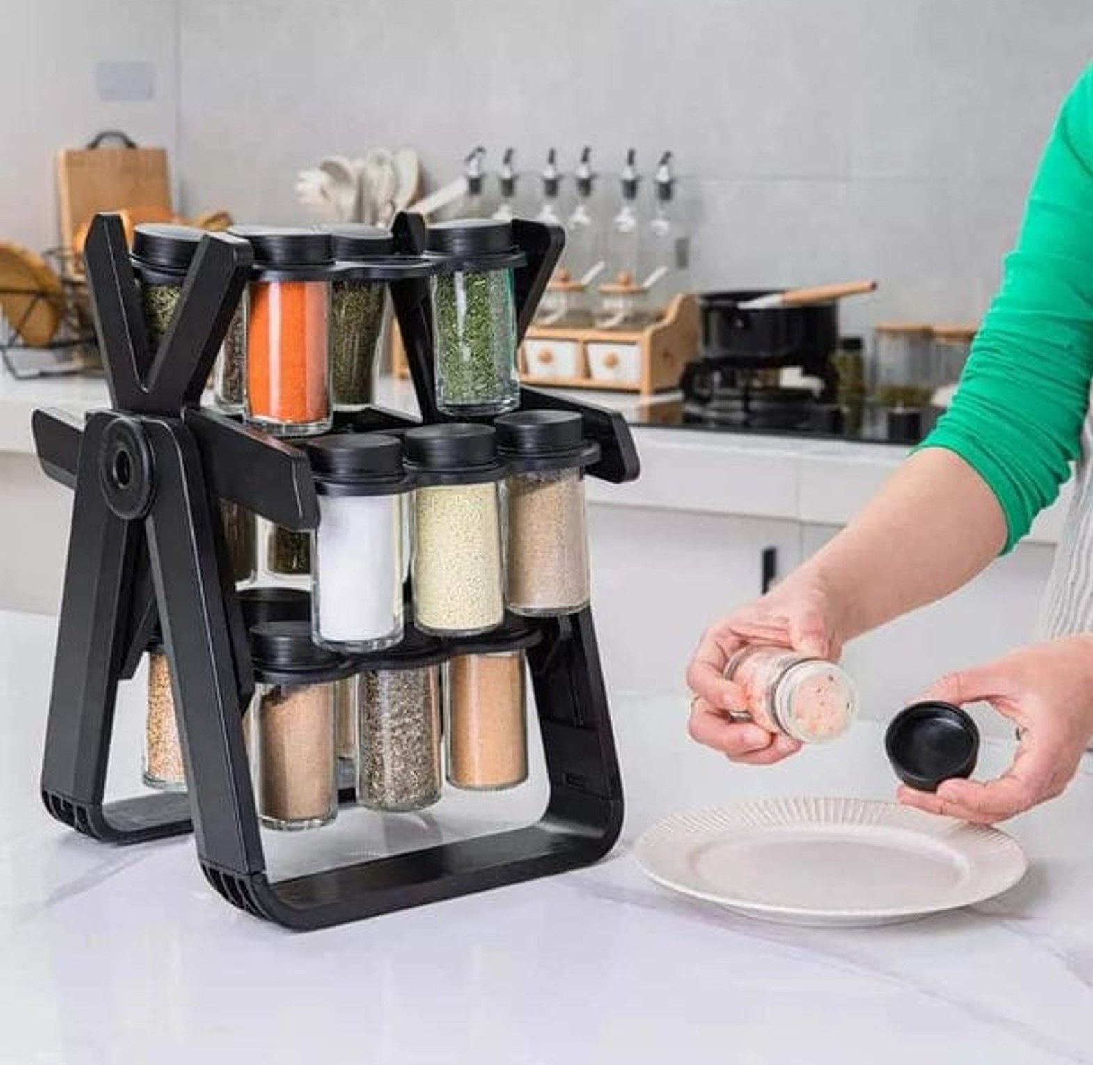 18-hole Spice Jar Organizer With The Spice Jars image