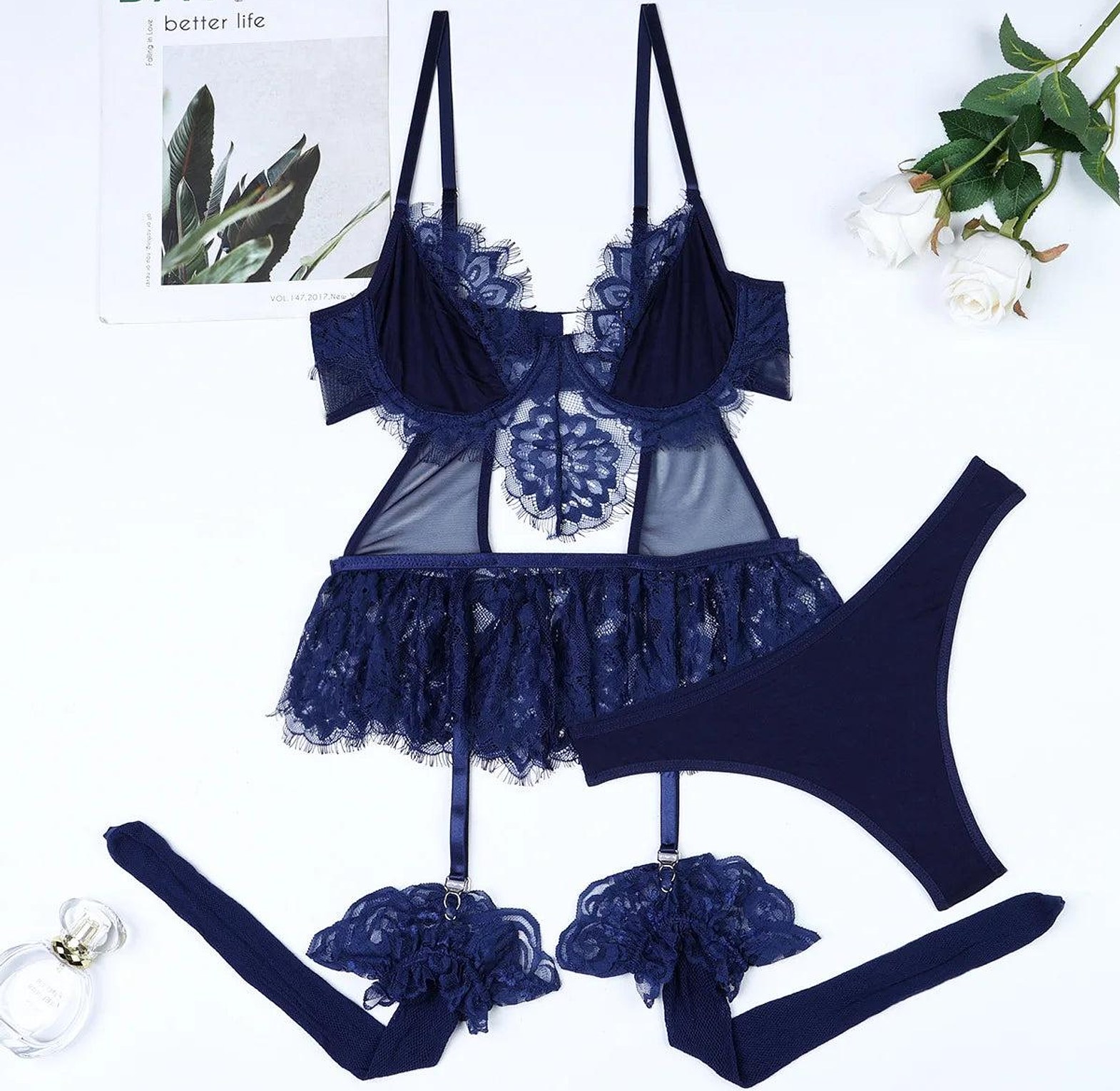 H3353- Lingerie with thigh high  Stockings image