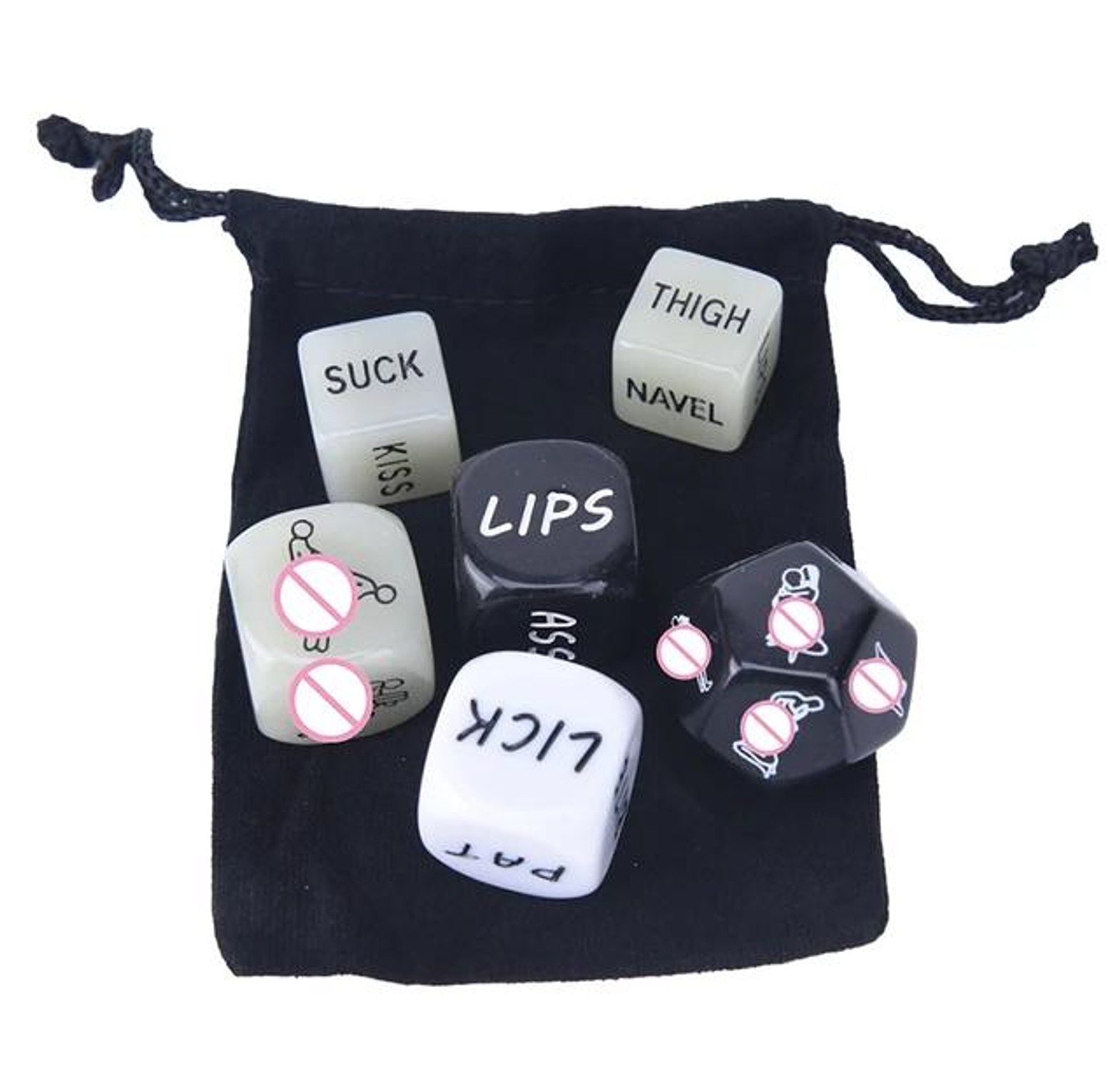 6 PCS Fun Acrylic Dice Love Dice Sex Dice Erotic Dice Love Game Toy Couple Gift image