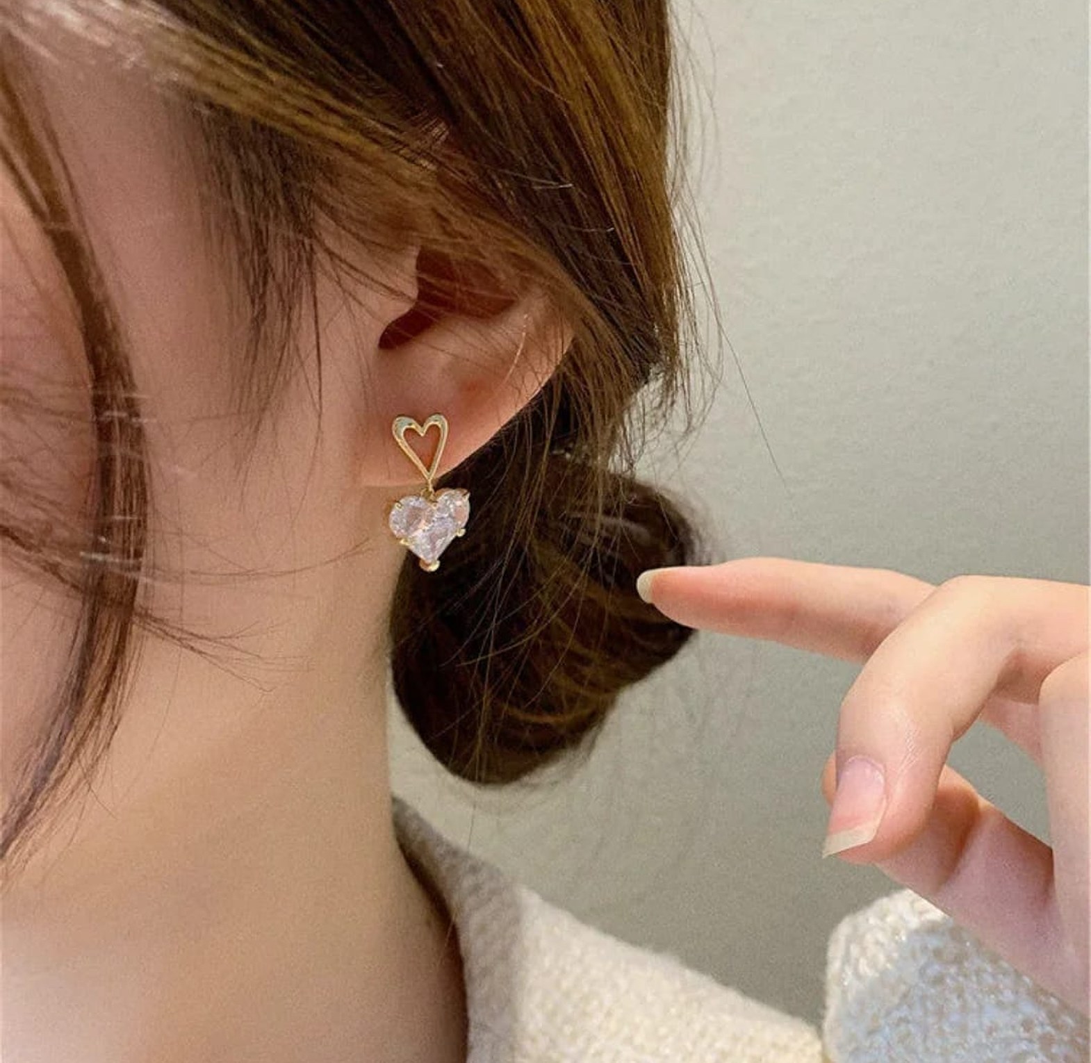 Love crystal earrings  image