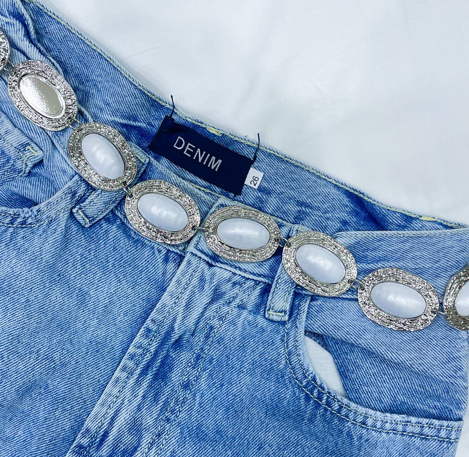 Vintage Oval Pearl Chain Belt image