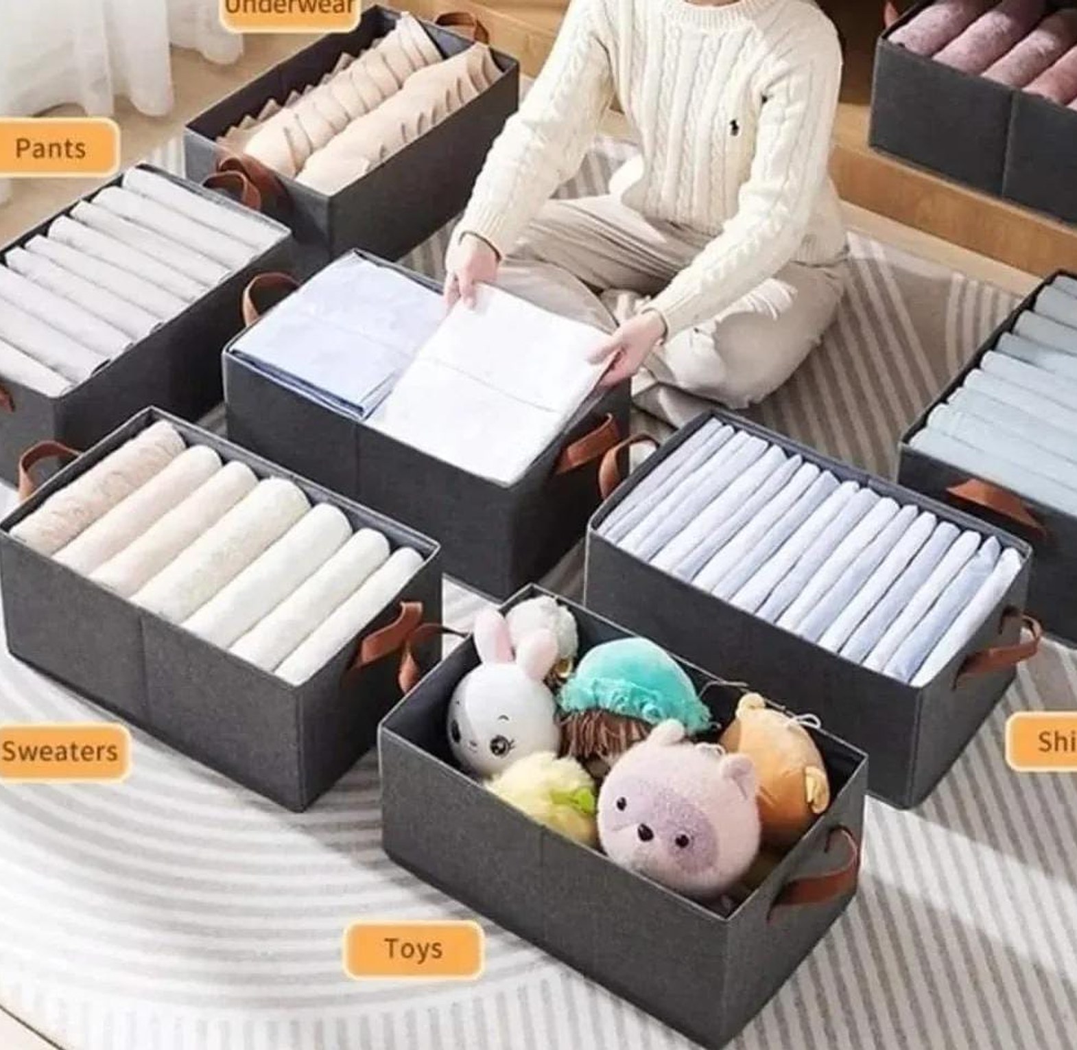 2PCs Foldable multipurpose clothes organizer image