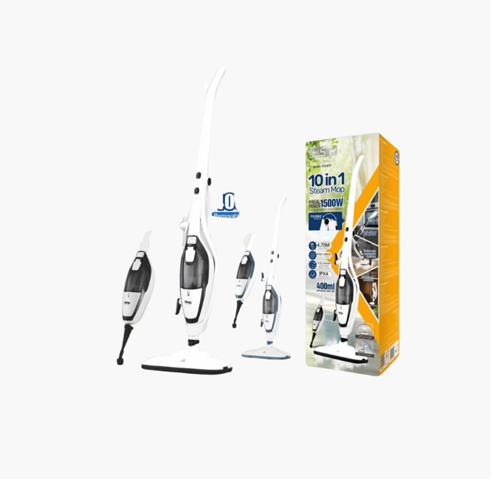 DSP 10-in-1 Multi-Function Steam Mop with Detachable Handheld Unit image
