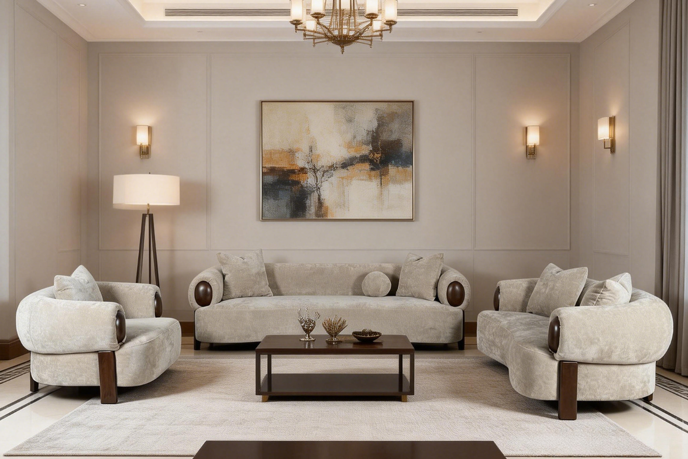SERENE 7 Seater Fabric Sofa (3+2+1+1) image 1