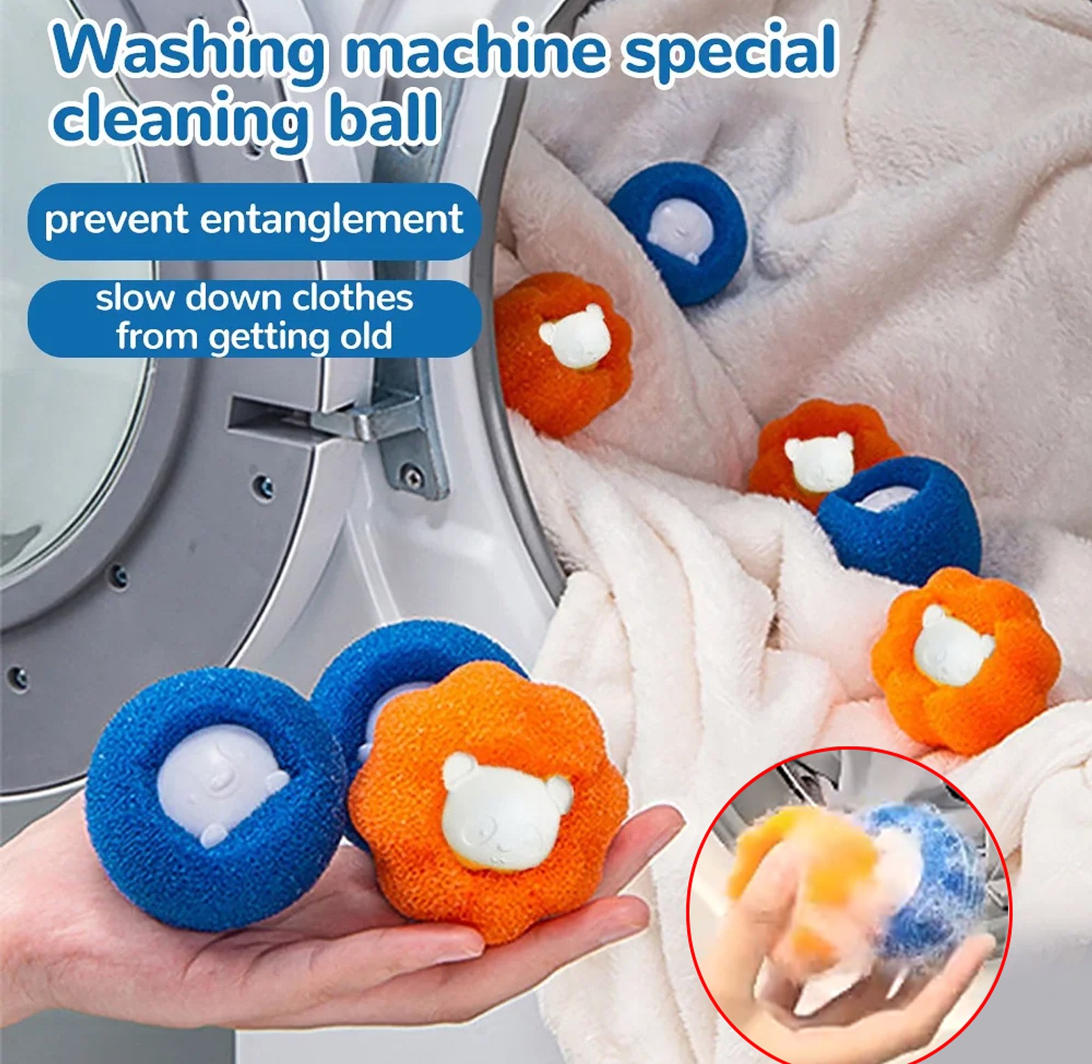 Laundry Hair Catcher Sponge Balls 10 Piece Set for Washing Machine image