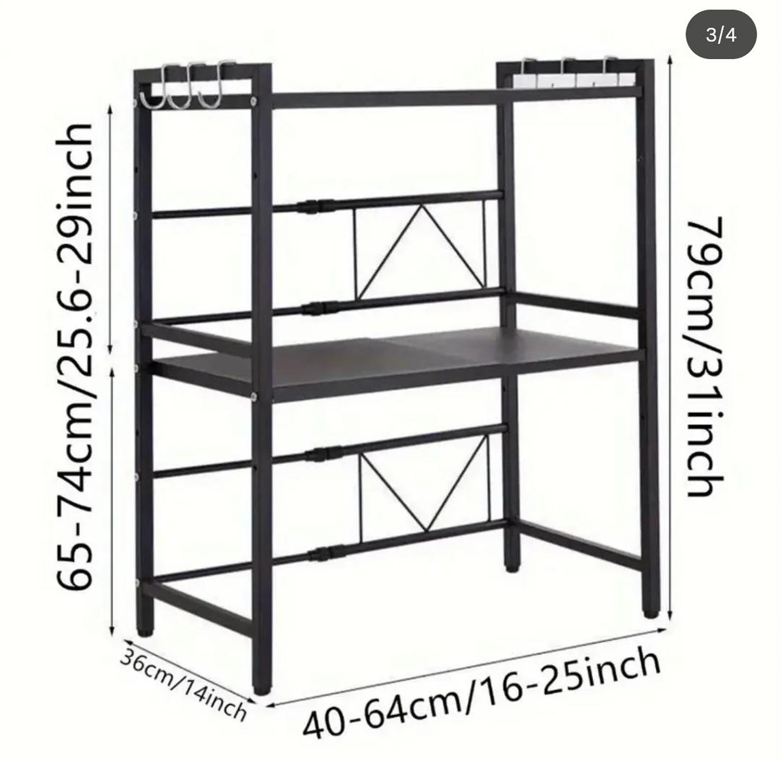 Double layer Adjustable Microwave Stand image