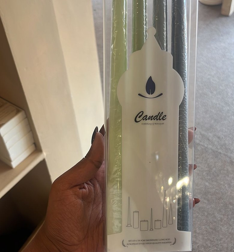 Green taper candle image