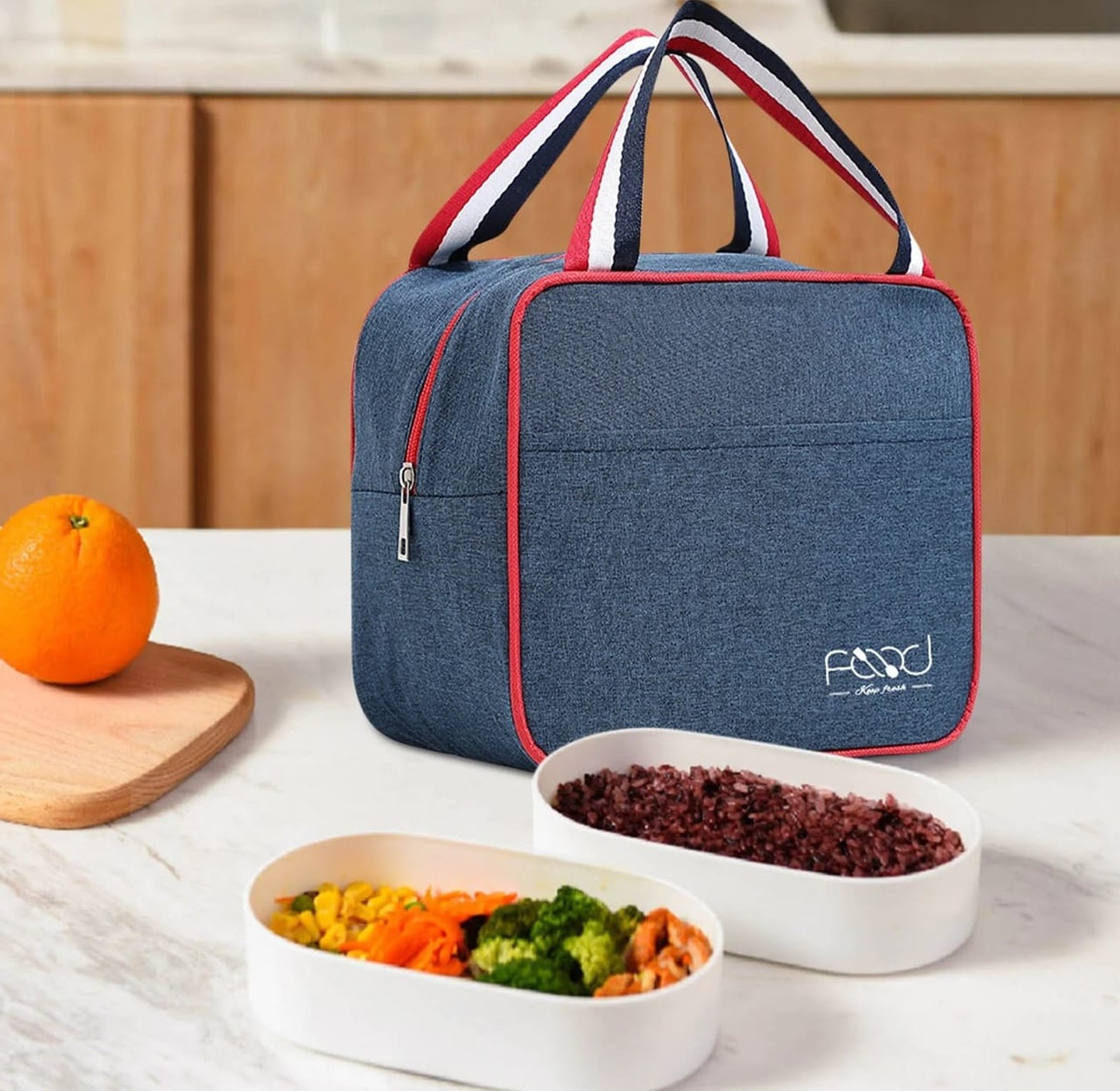 6l Insulated Square Lunch Bag With Carry Handles image
