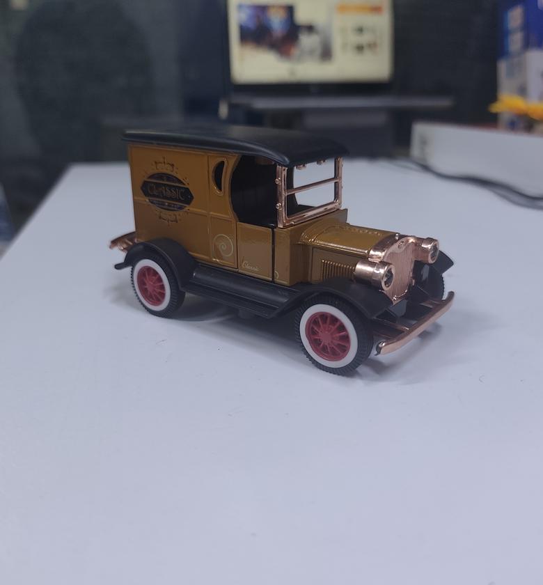 Vintage Classic Diecast Model Delivery Van Retro Collectible Home and Office Decorative Ornament – Gold & Brown Edition  image