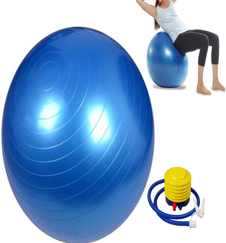 Anti-Burst Exercise Stability Ball with Foot Pump – Yoga, Pilates, Core Training & Balance Fitness Ball 65cm/85cm image