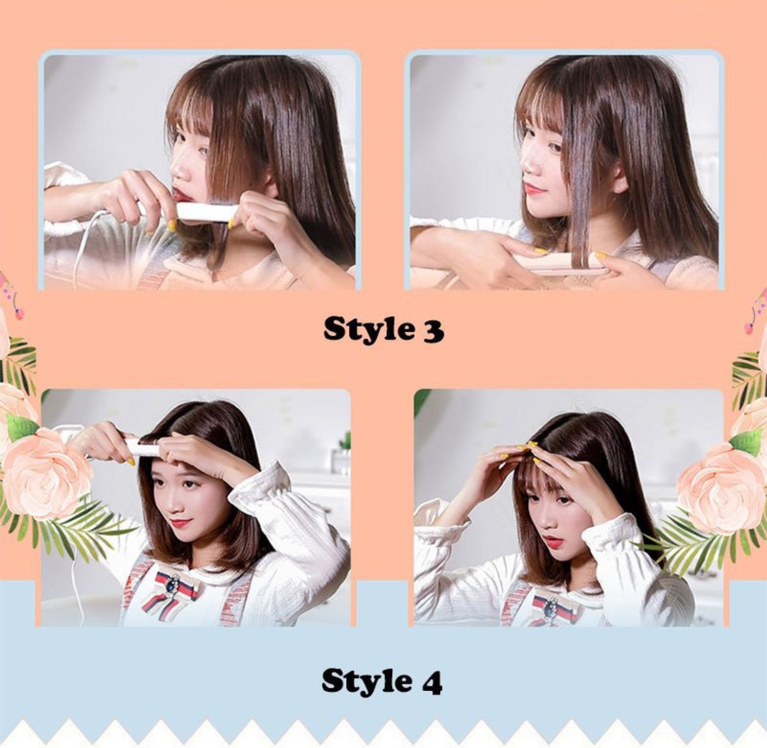 Mini Hair Straightener Portable Ceramic Flat Iron Quick Heat Travel Styling Tool for Edges and Short Hair image