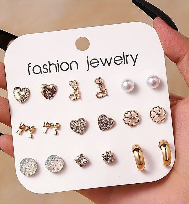 Love stud earrings set image