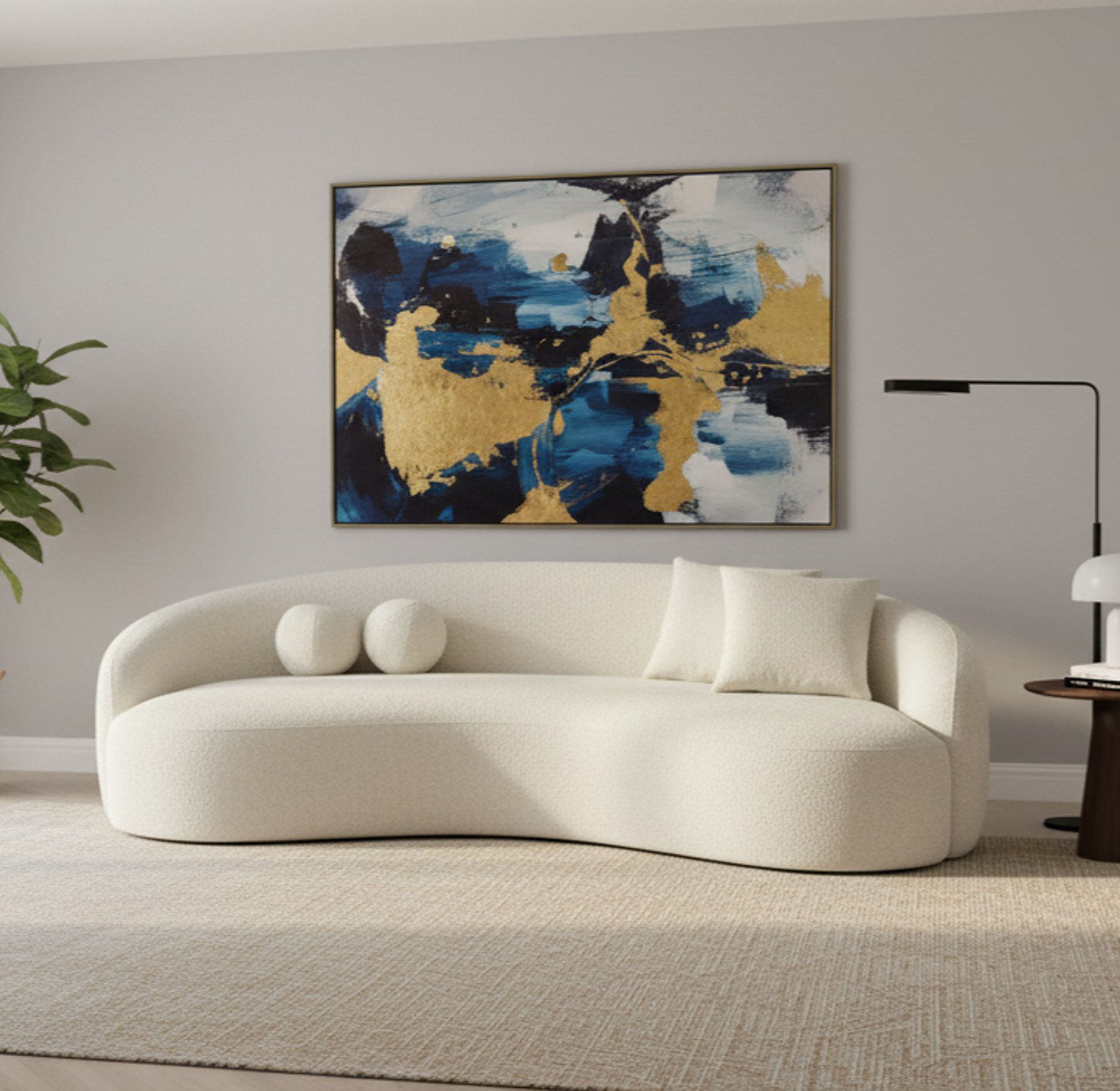 Curved Boucle Sofa image