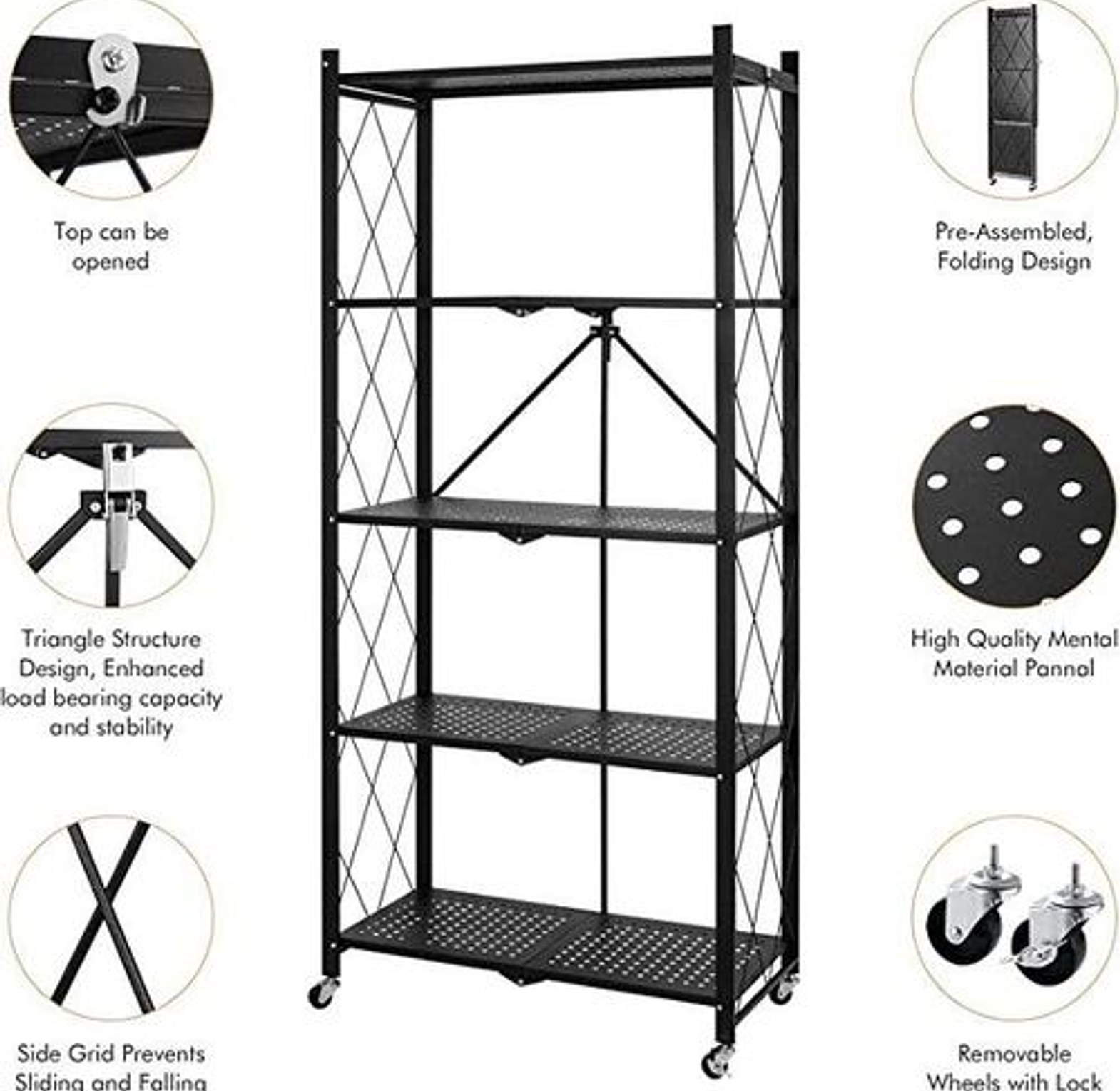 Foldable Rack. Special Offers 5 LAYER FOLDABLE KITCHEN RACK MATERIAL CARBON STEEL CUTE DURABLE image