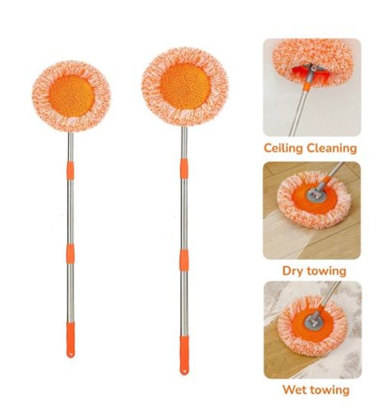 Chenille Telescopic Ceiling Cleaning Mop – 360° Rotating Multi-Surface Cleaner image