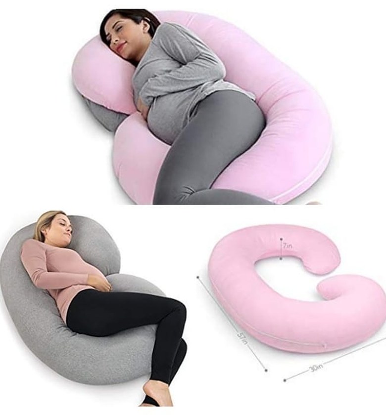 Mother's Pillow help a pregnant woman sleep comfortably without experiencing restful night sleep throughout the night. image