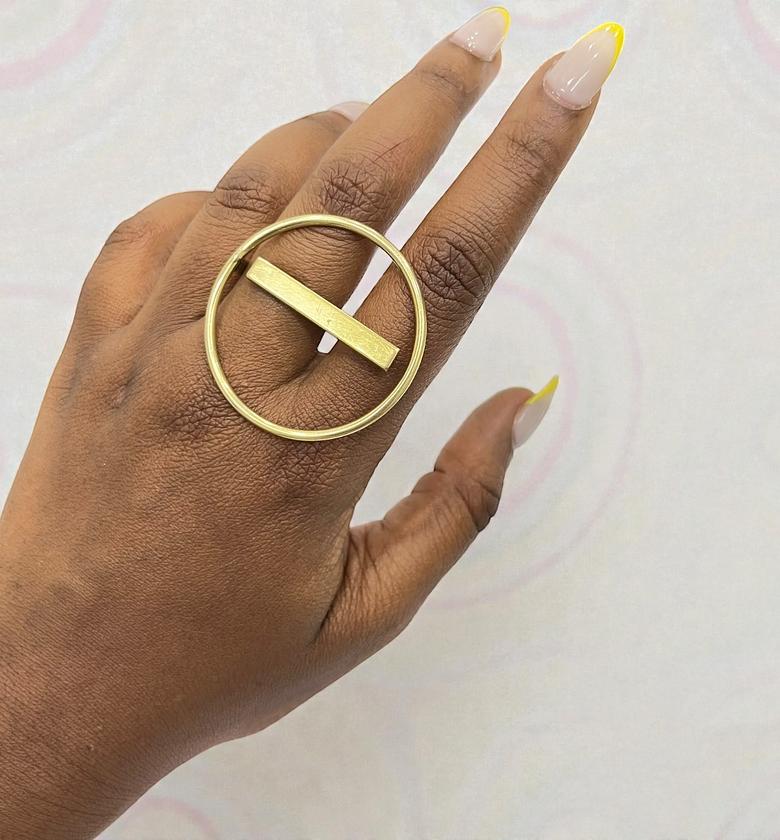 Open Circle Brass Ring Adjustable  image